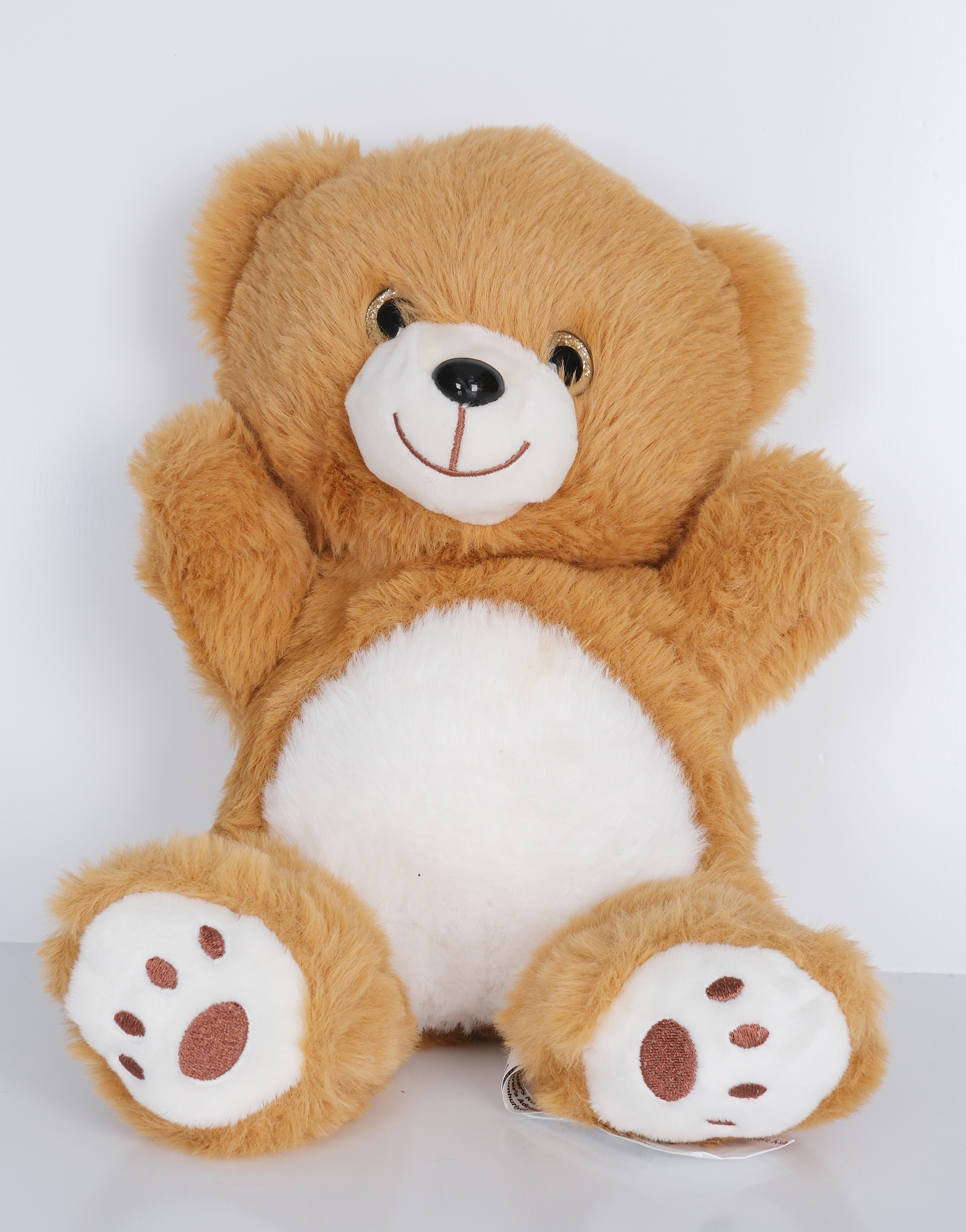 23 cm Yavru Sevimli Ayıcık Şekilli Peluş Oyuncak Koyu Kahverengi Beyaz