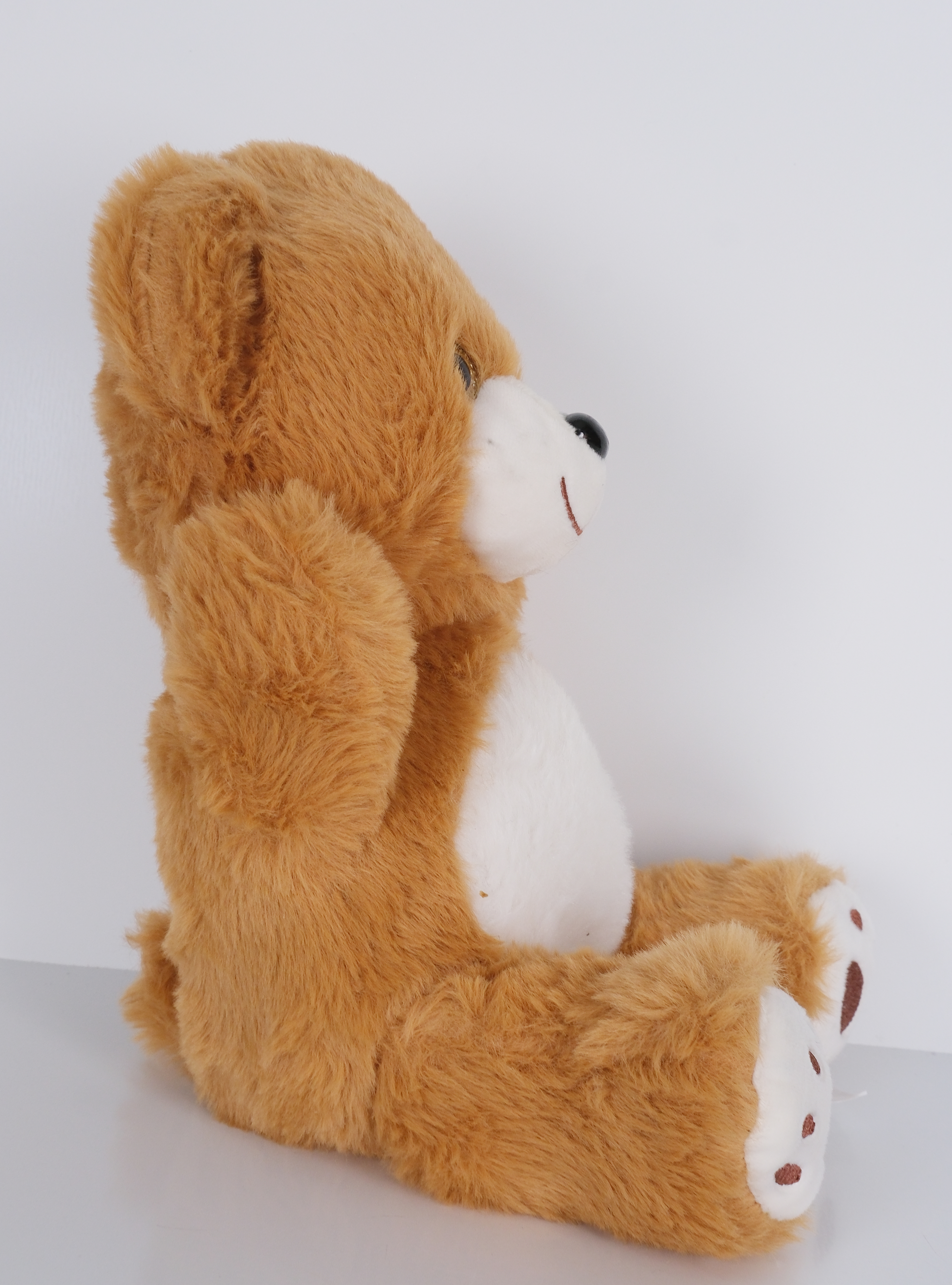 23 cm Yavru Sevimli Ayıcık Şekilli Peluş Oyuncak Koyu Kahverengi Beyaz