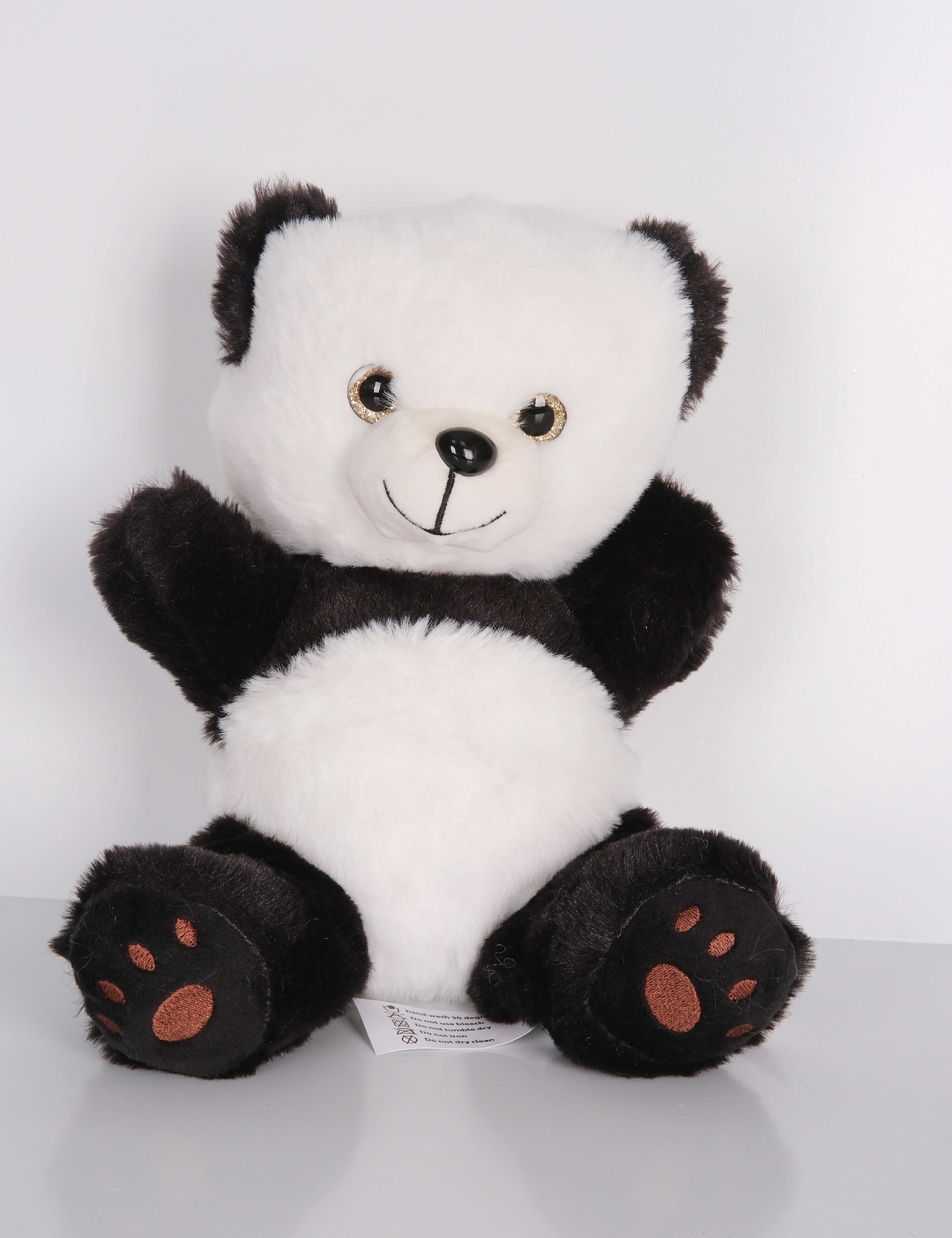 23 cm Yavru Sevimli Ayıcık Şekilli Peluş Oyuncak Siyah Beyaz