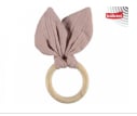 Ahşap Halka Kulaklı Bebek Diş Kaşıyıcı Pembe