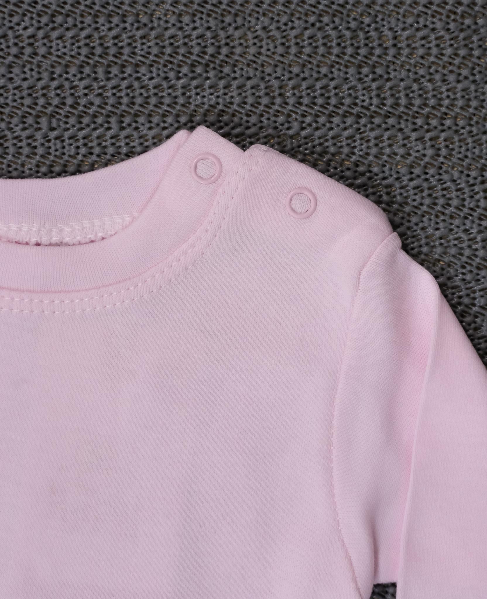 Düz Uzun Kollu Body Pembe