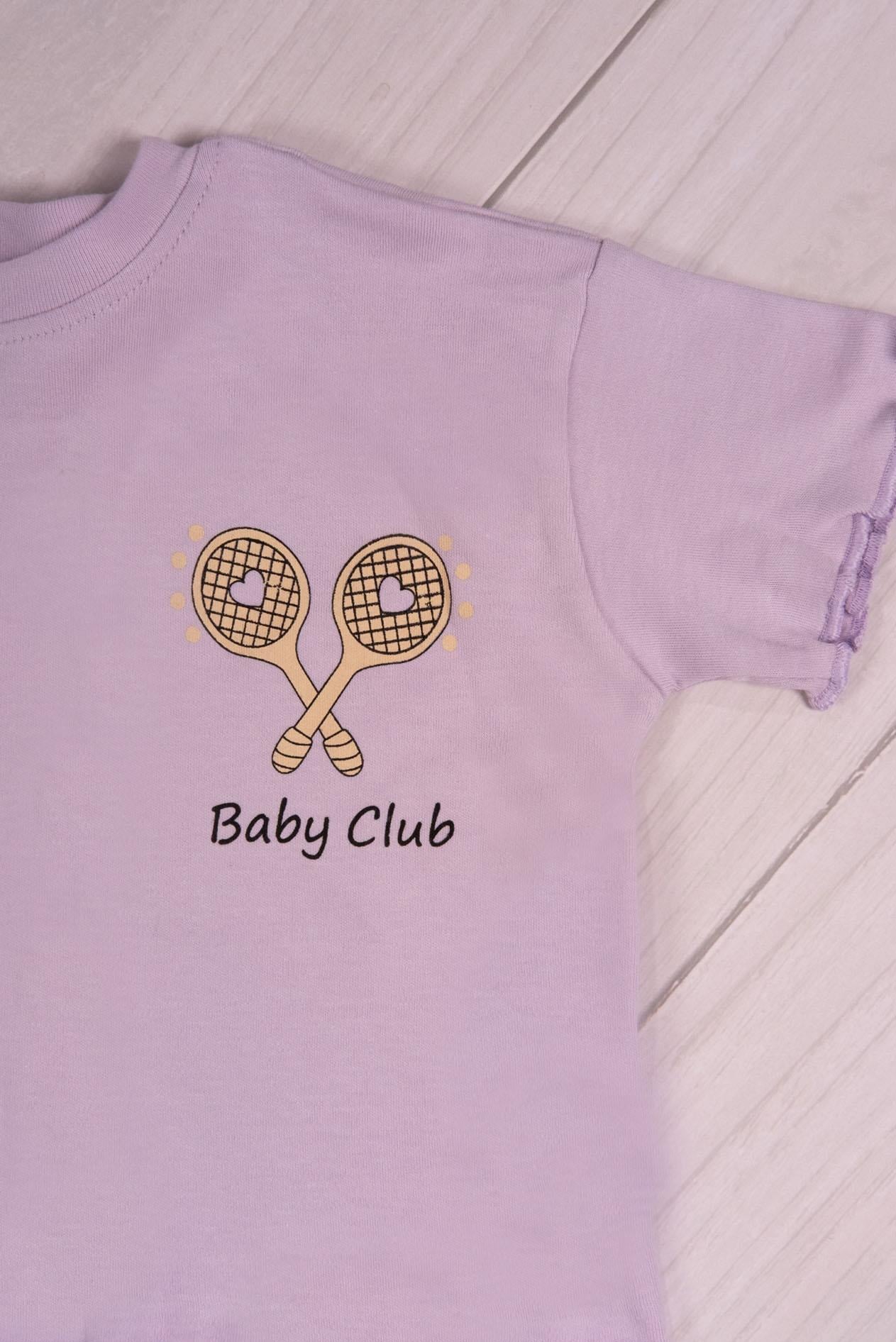 Fırfır Detaylı Baby Club Kız Bebek Şortlu Takım Lila