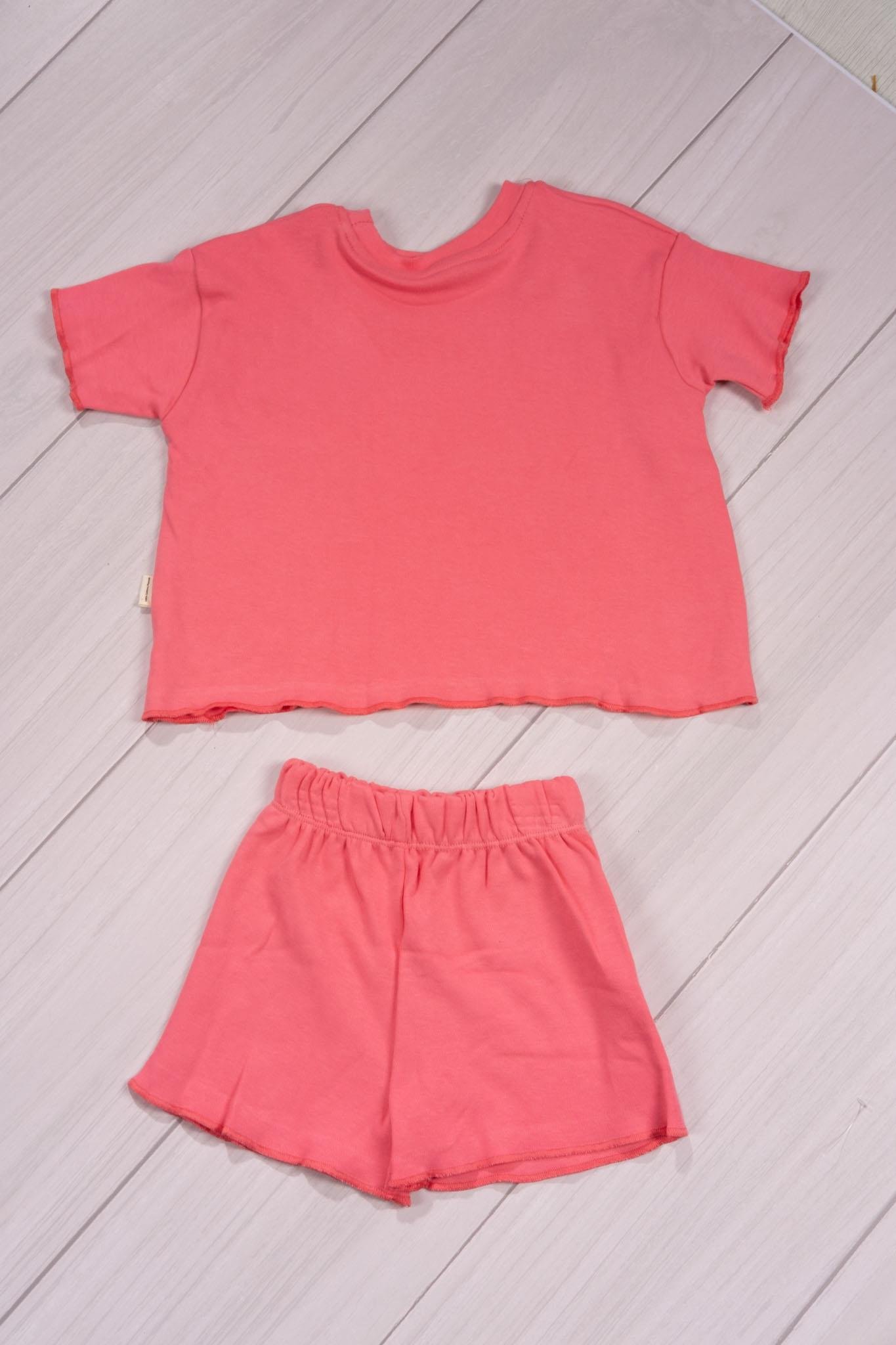 Fırfır Detaylı Baby Club Kız Bebek Şortlu Takım Pembe