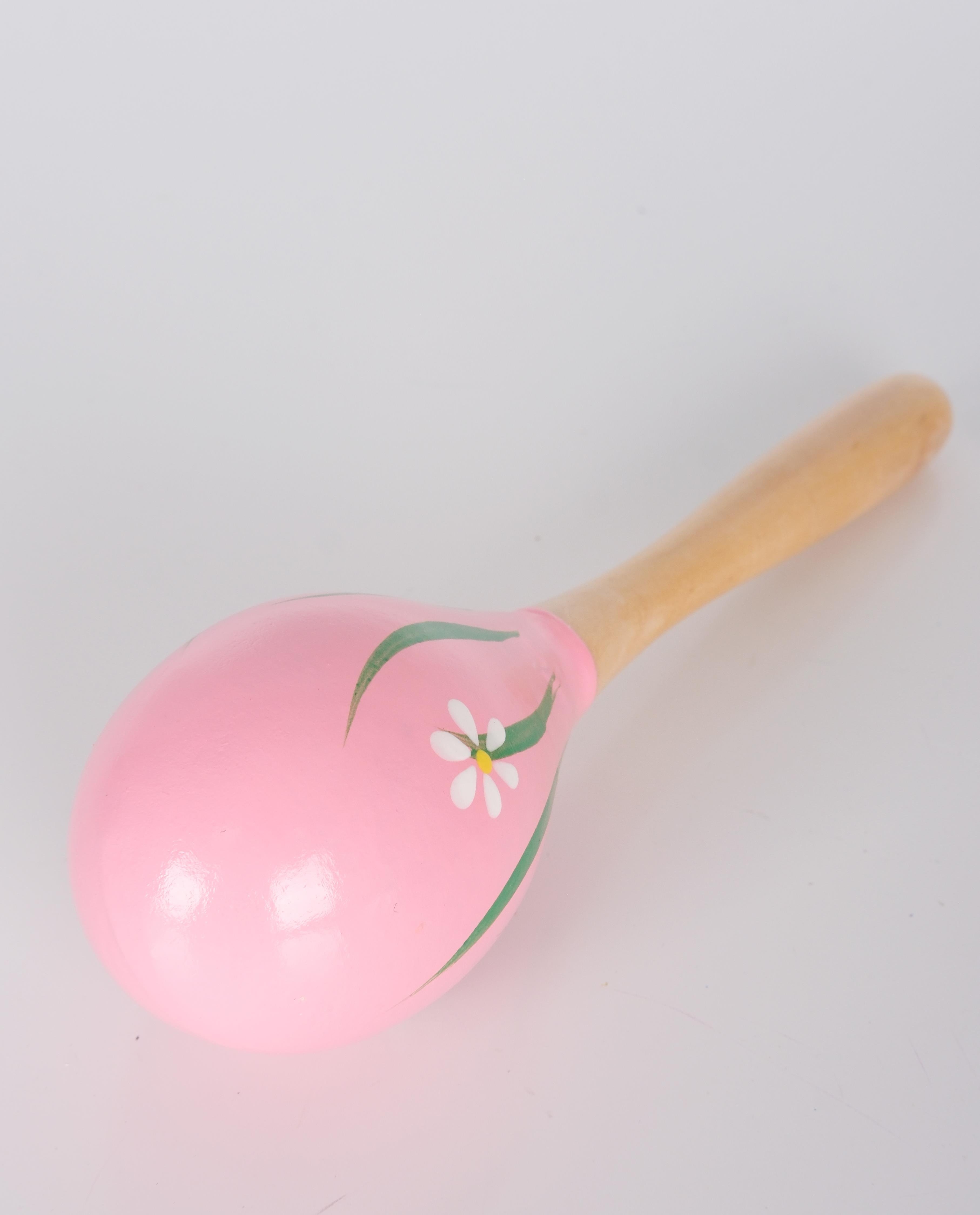 Marakas Ahşap Çıngırak Pembe