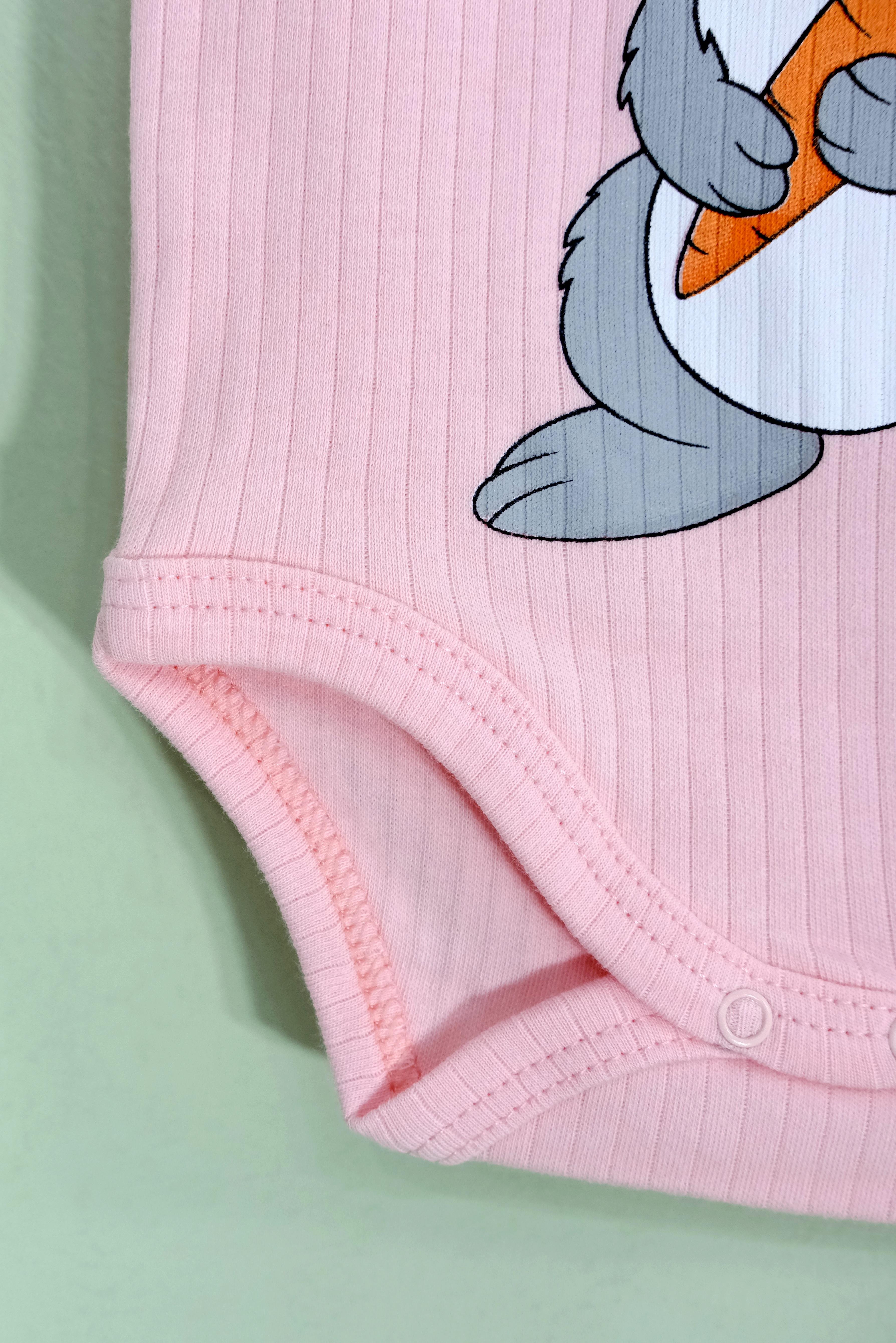 UNISEX TAVŞANLI ASKILI BODY PEMBE