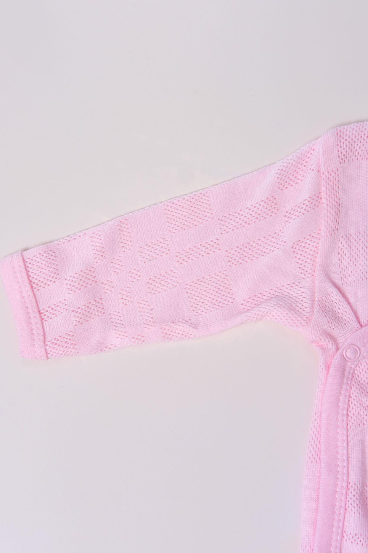 Uzun Kol Kundaklı Body Kare Desen Klimalı Kumaş Pembe