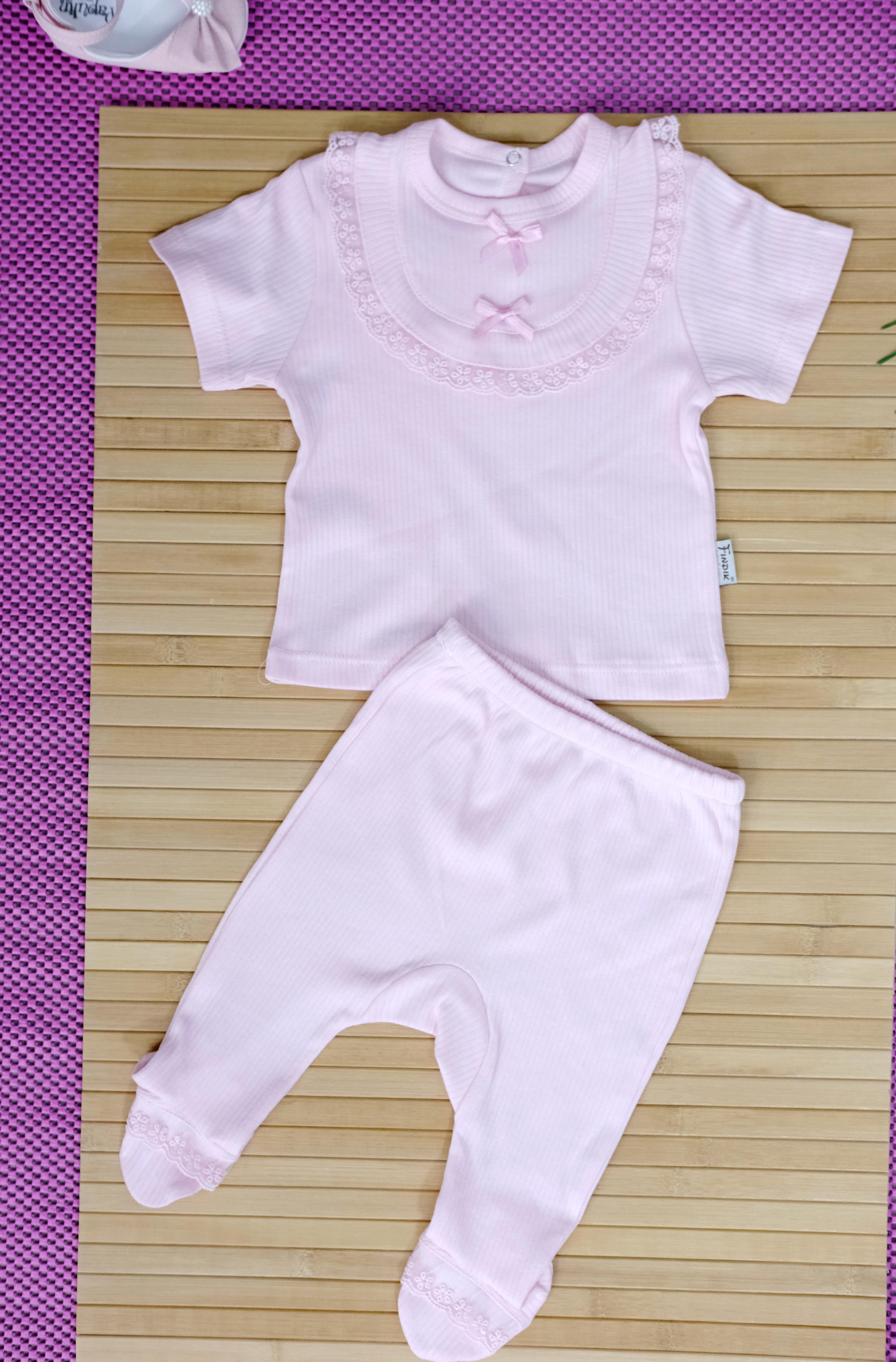 YAZLIK 2'Lİ KIZ BEBEK TAKIM- PEMBE