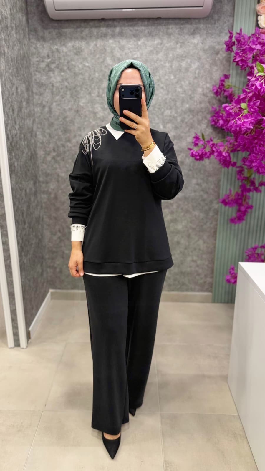 10118 JENNE ZİNCİR NAKIŞLI ÖRME 3 LÜ TAKIM