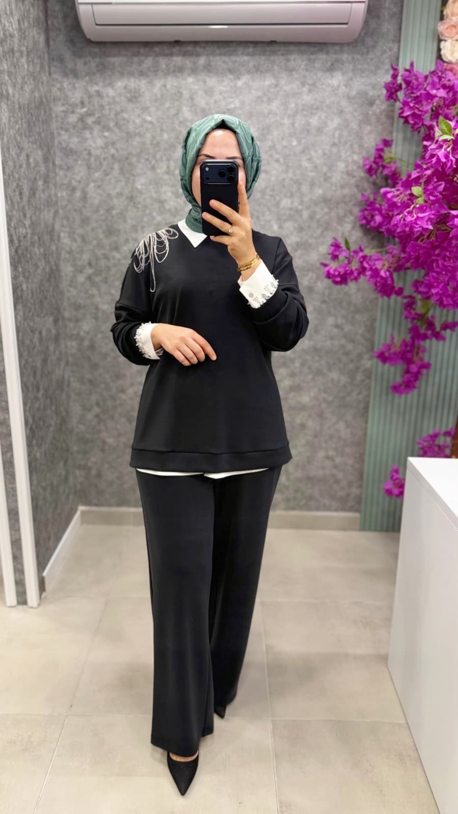10118 JENNE ZİNCİR NAKIŞLI ÖRME 3 LÜ TAKIM