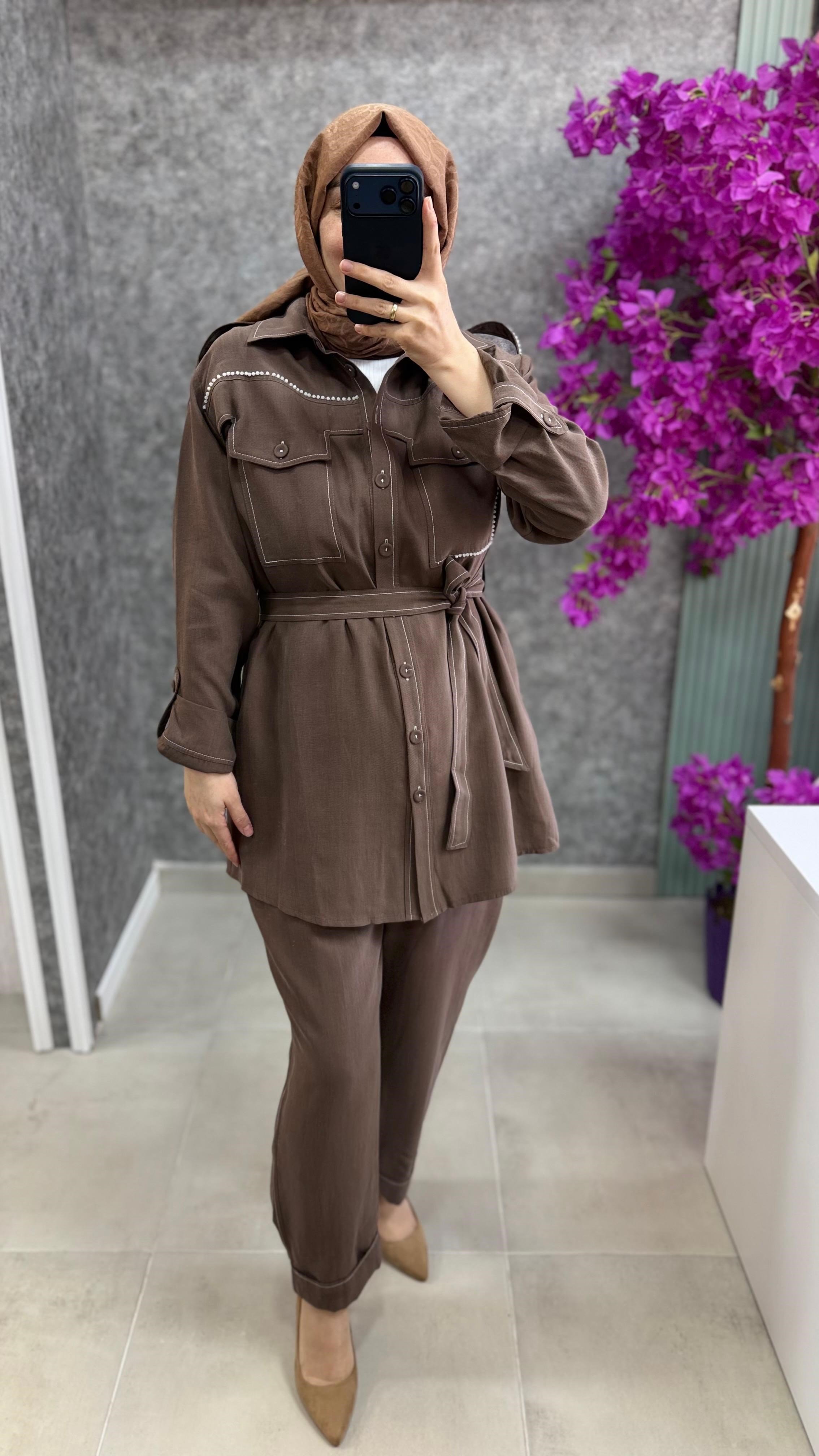 2749 PUREVA MODAL TUNİK & TENCEL PANTOLON TAKIM