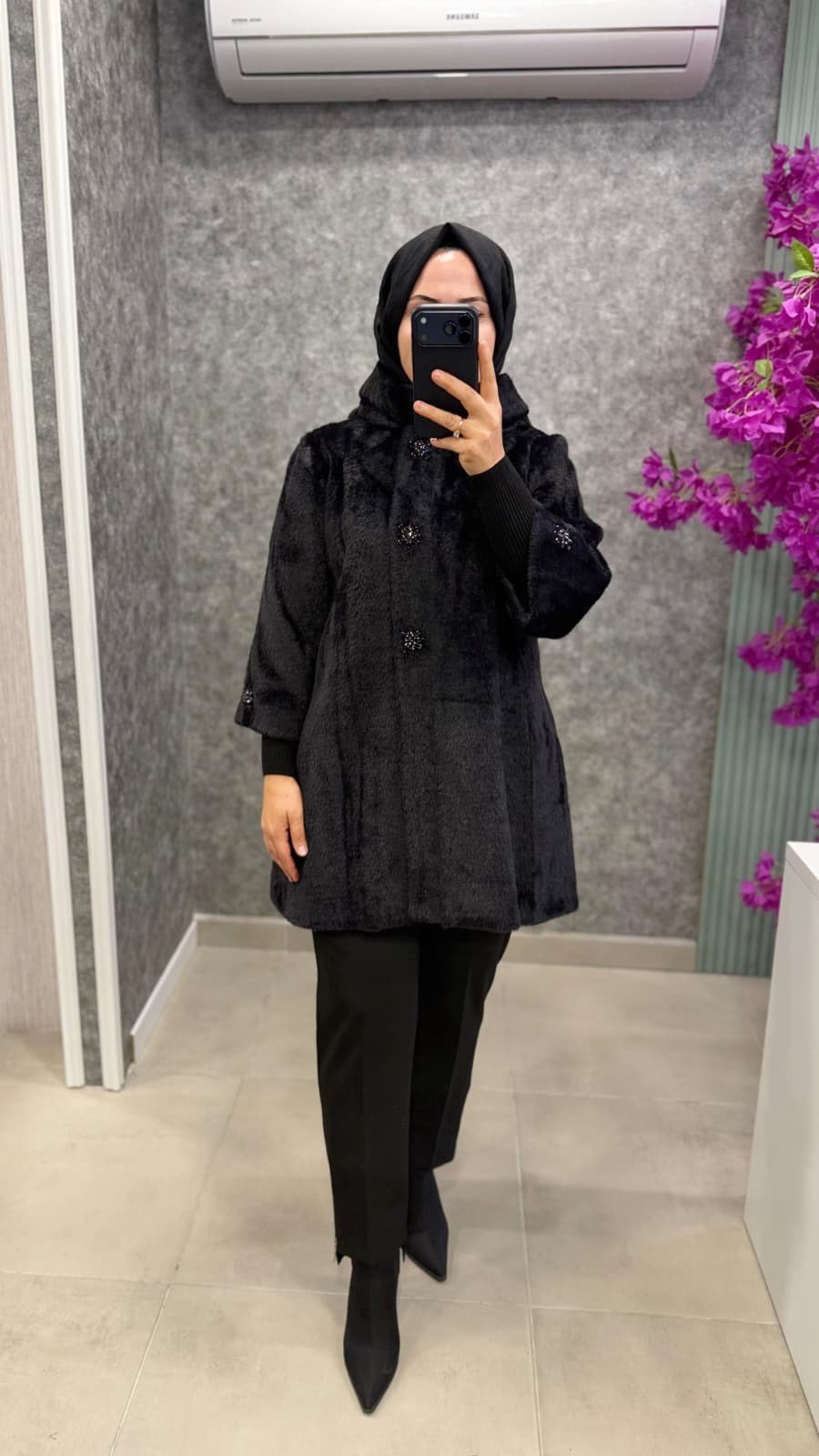 3052 PUREVA ANGORA KABAN SİYAH