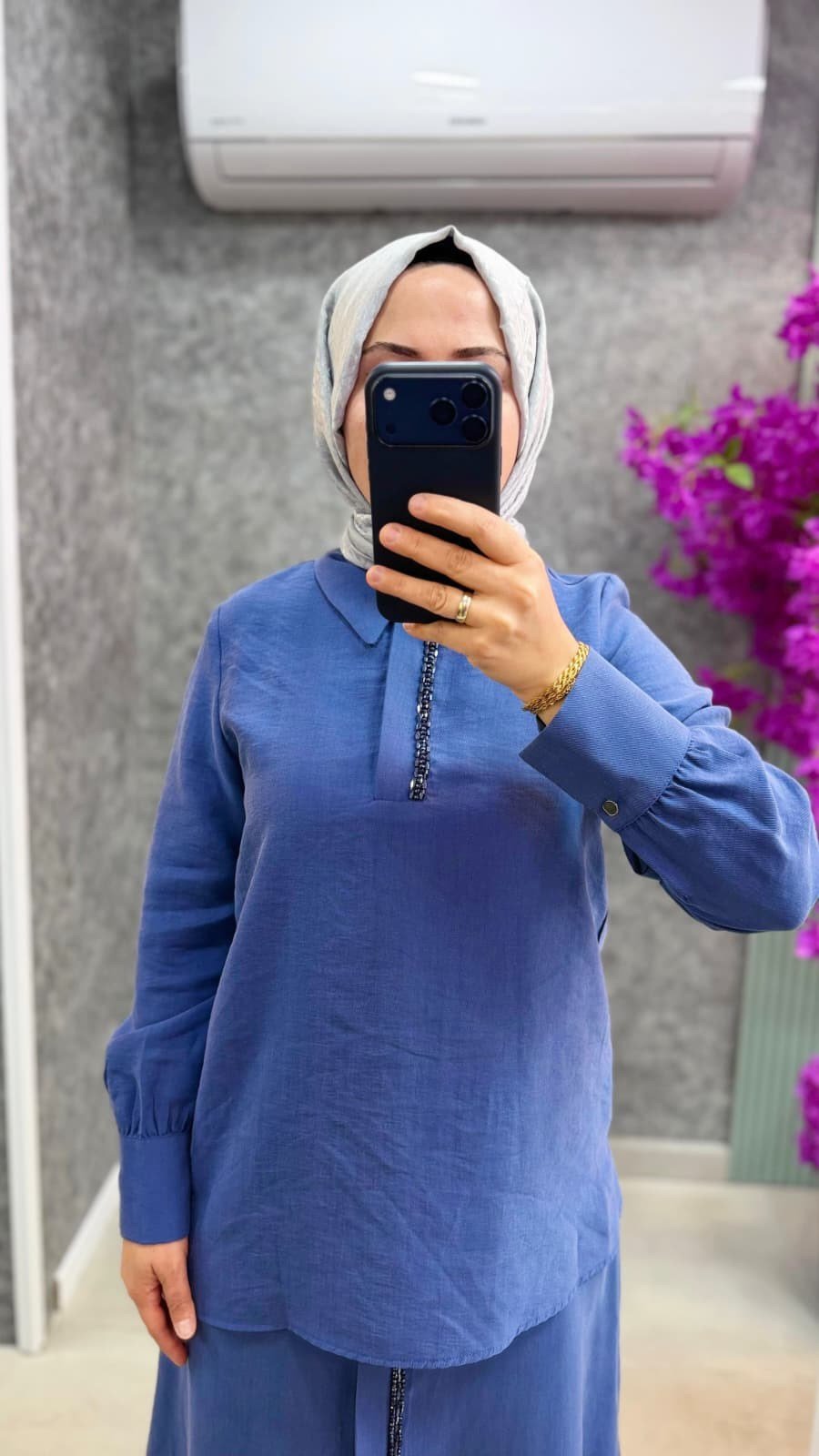 3148P Pureva tencel tunik etek takım
