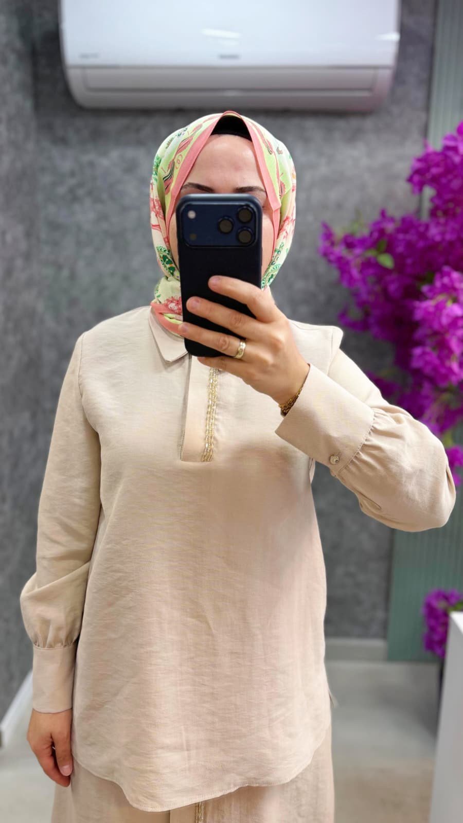 3148P Pureva tencel tunik etek takım