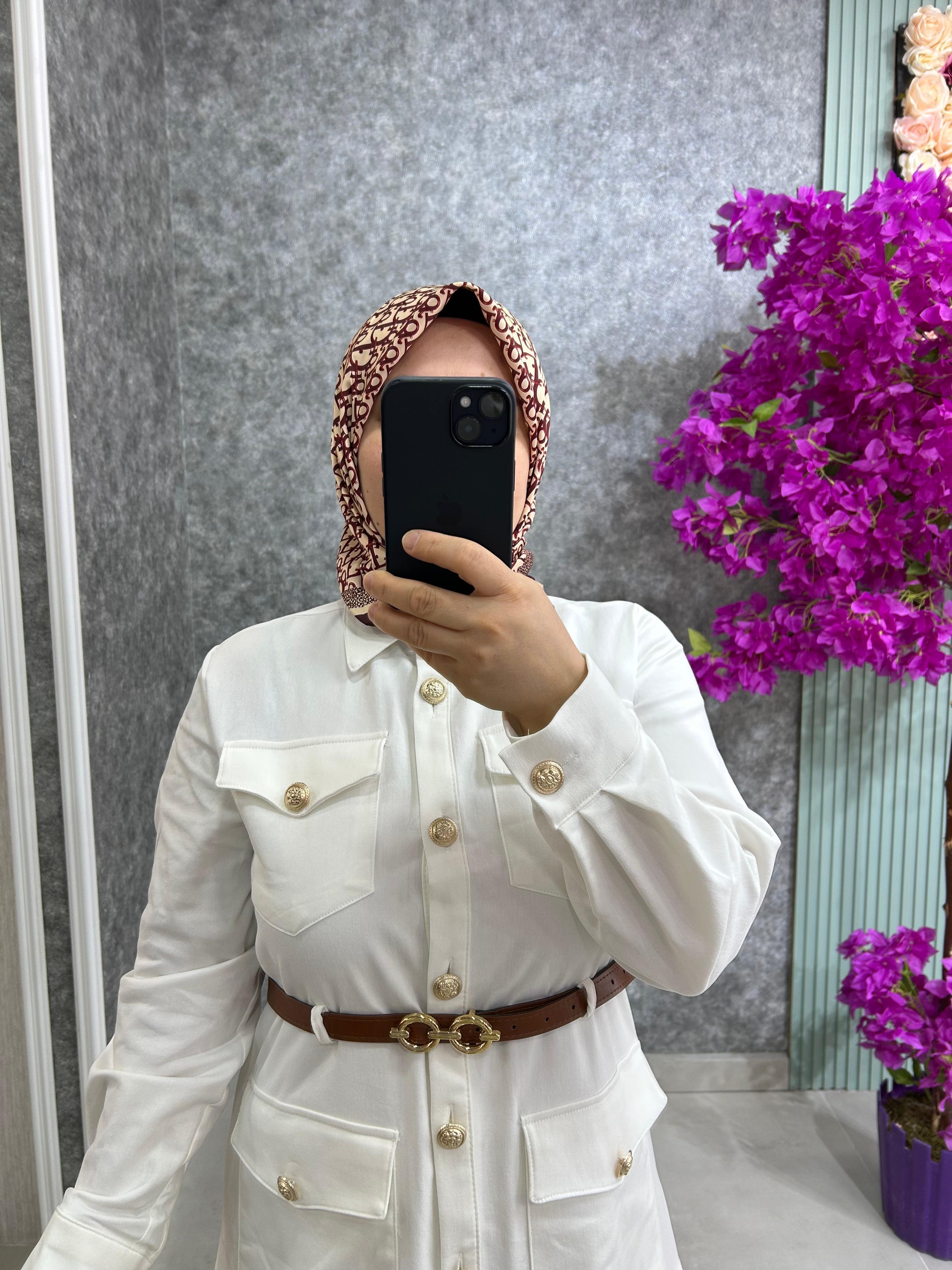 7160 Kot Kemerli Elbise