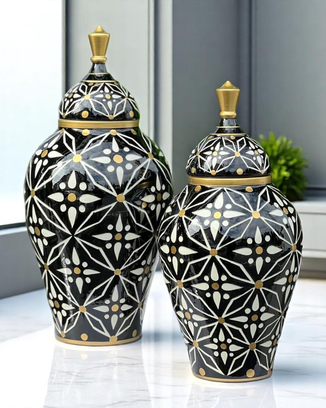2'li Yıldız Çiçeği Desen Küp Set