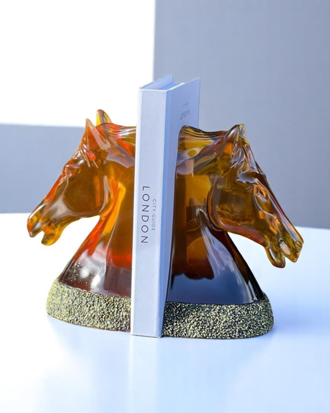 Reçine Atlı Kitap Tutucu Amber