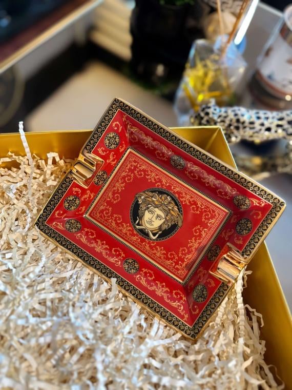 Versace Kırmızı Porselen Küllük