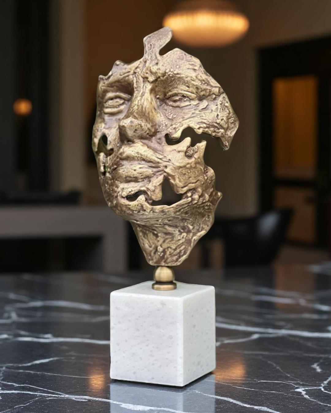 Yüz Heykel Metal Maske Aksesuar 