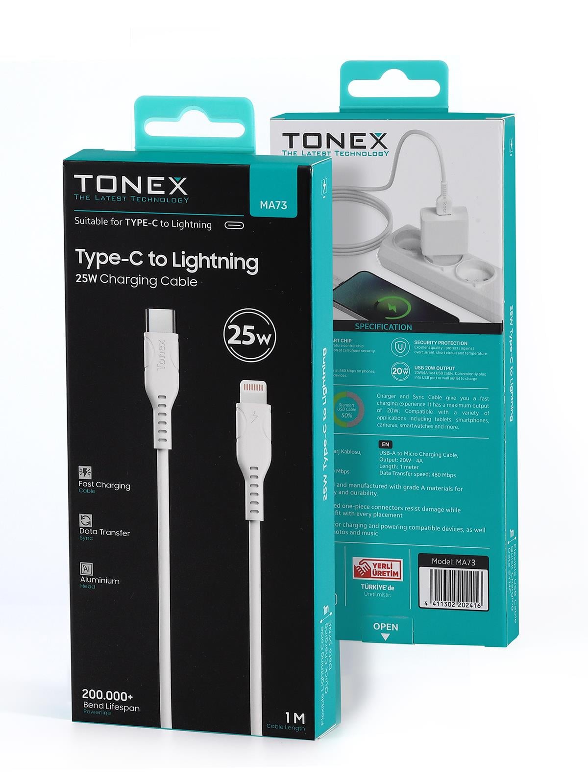 25W TYP-C - IOS USB Kablo 