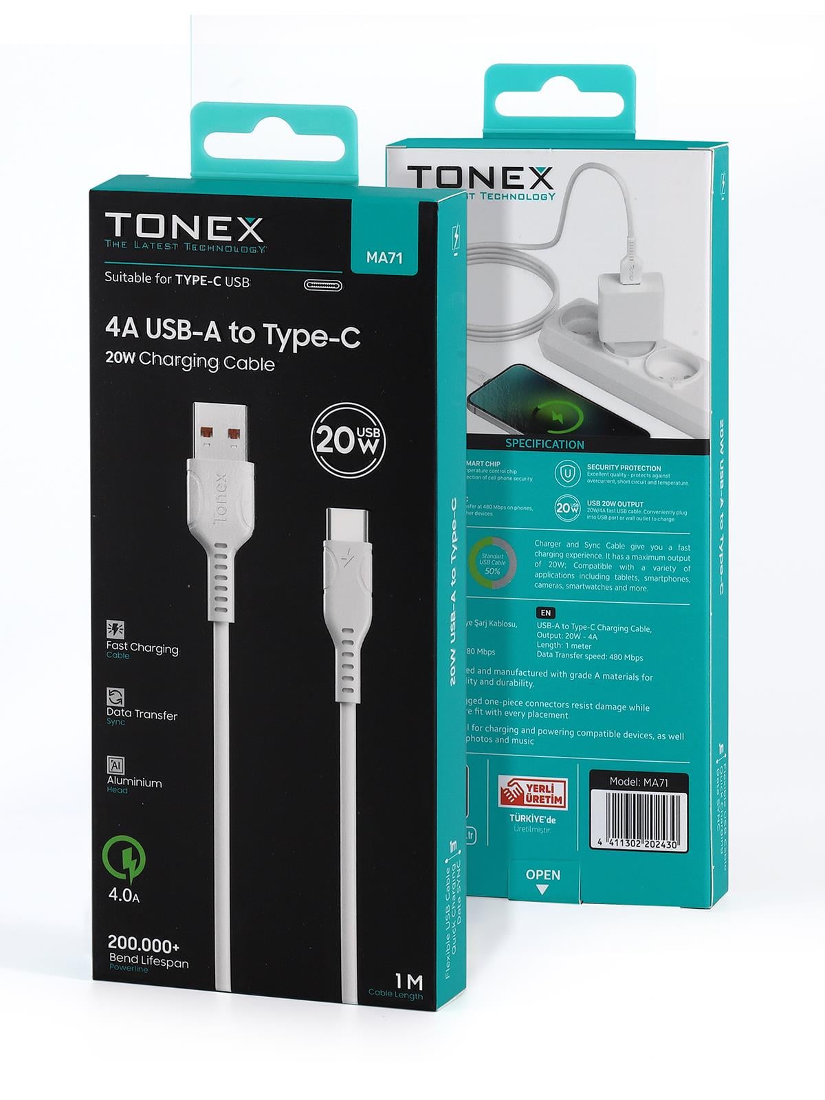 4A 20W TYP-C USB Kablo