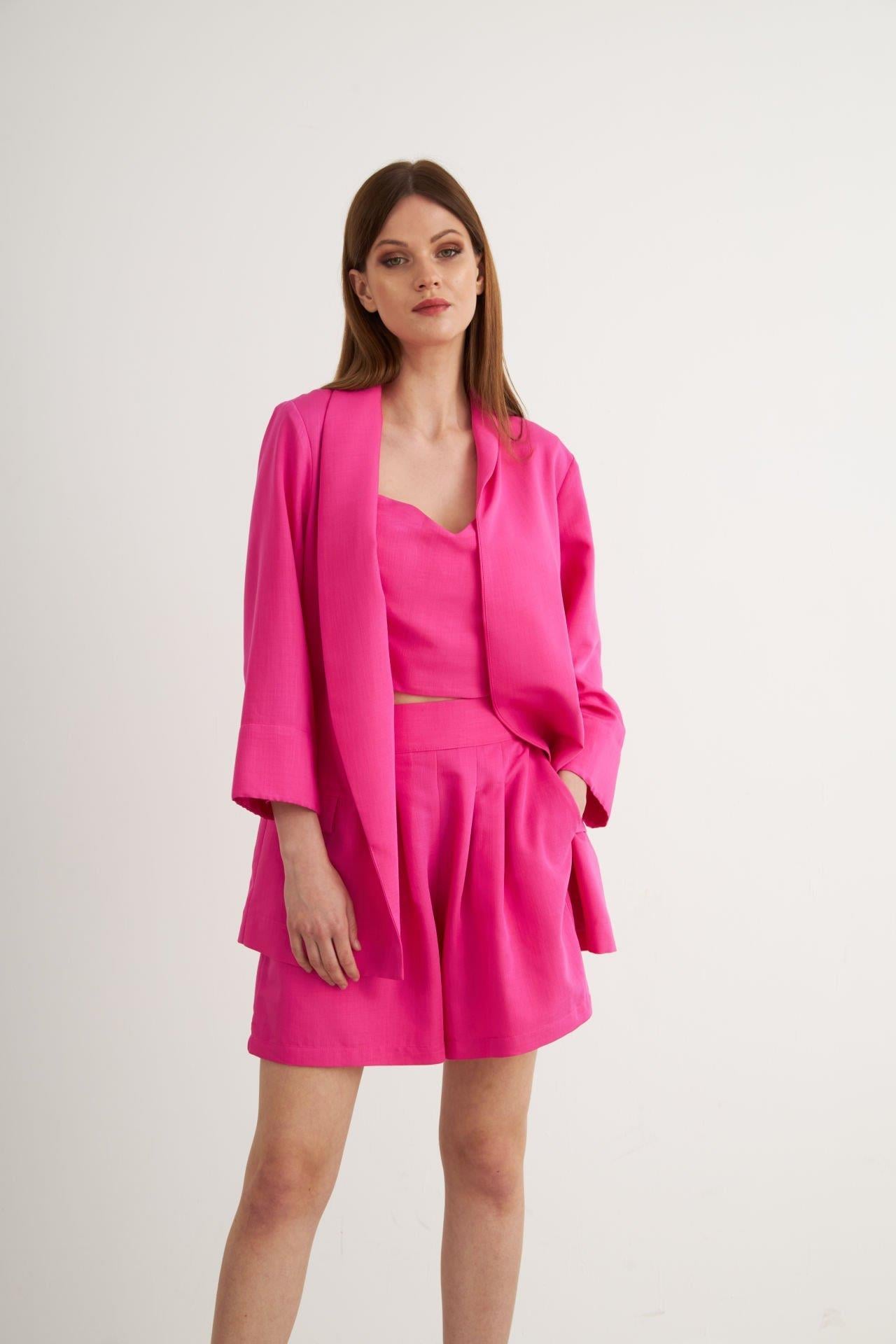 Fuşya Pembe Tensel Şort