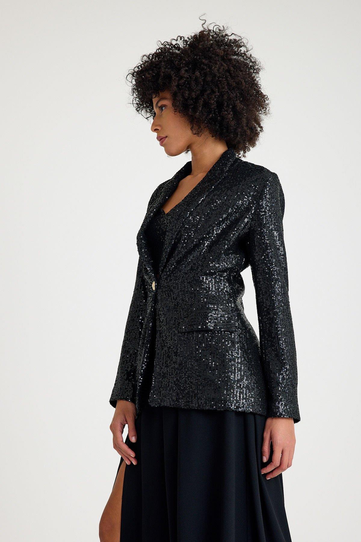 Siyah Payet Ceket