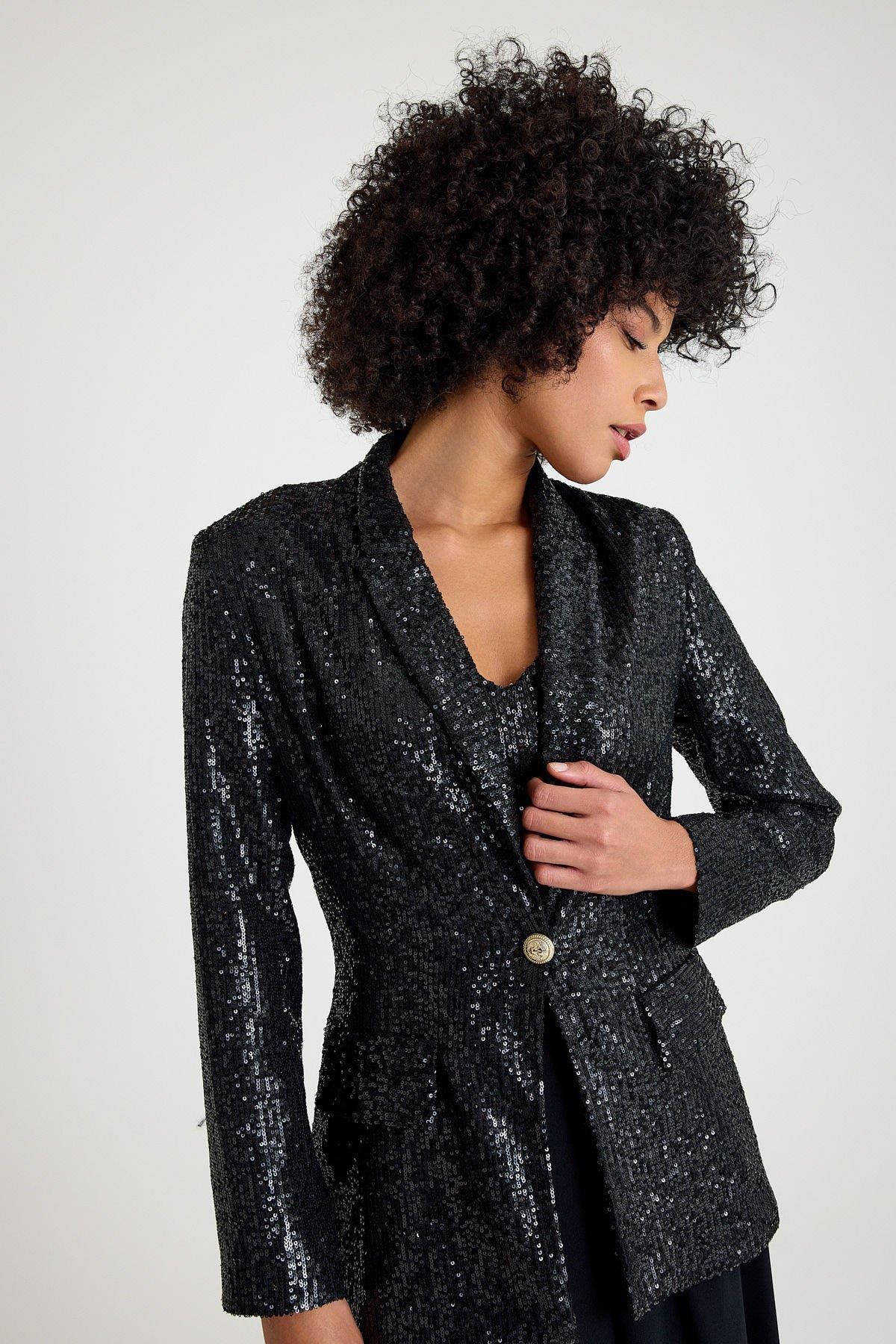 Siyah Payet Ceket