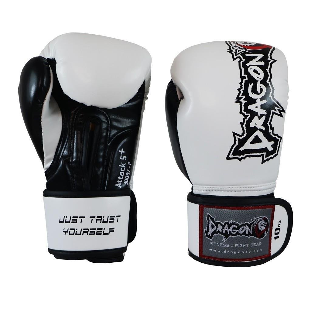 DragonDo 30097-P Attack-5 Plus Boks Eldiveni Beyaz Muay Thai Kick Boks Eldiveni