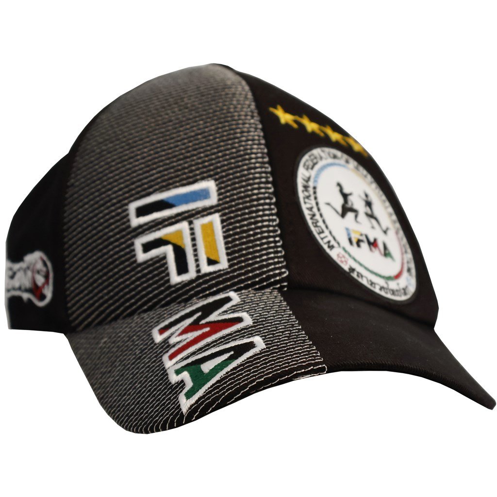 DragonDo 50326AC Embroidered IFMA Muay Thai Cap – Black Fight Sports Hat
