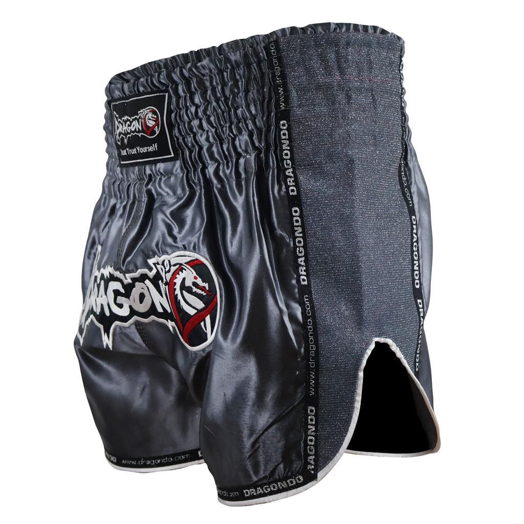 DragonDo MT3076 Shiny Muay Thai Antrasit Kick Boks Şortu