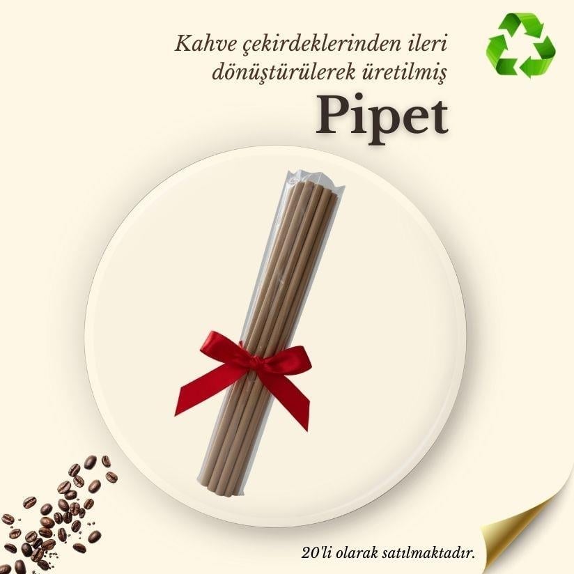 Kahve çekirdeklerinden ileri dönüştürülerek üretilmiş 20'li Pipet