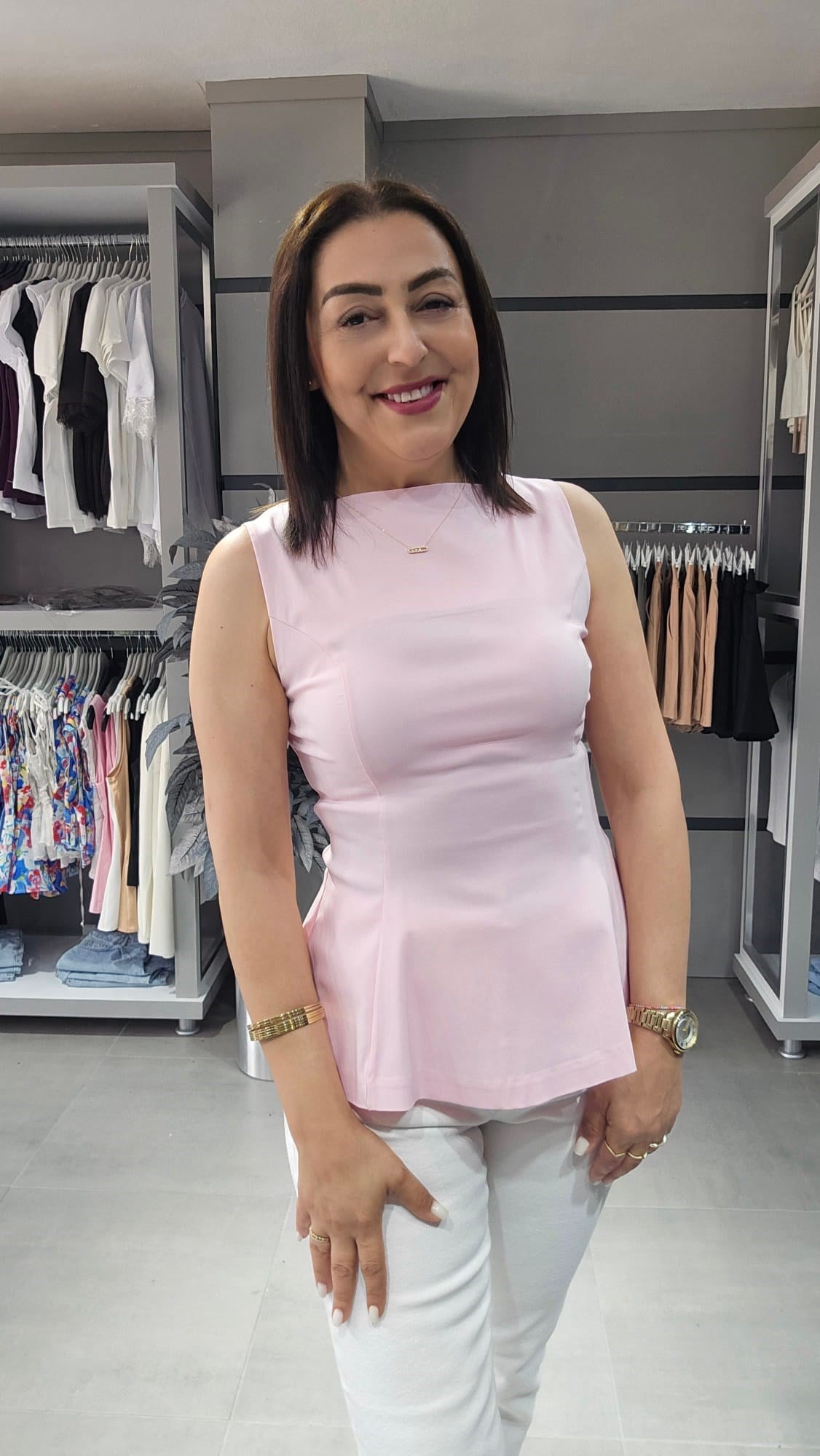DLVN PEPLUM TOP - PEMBE