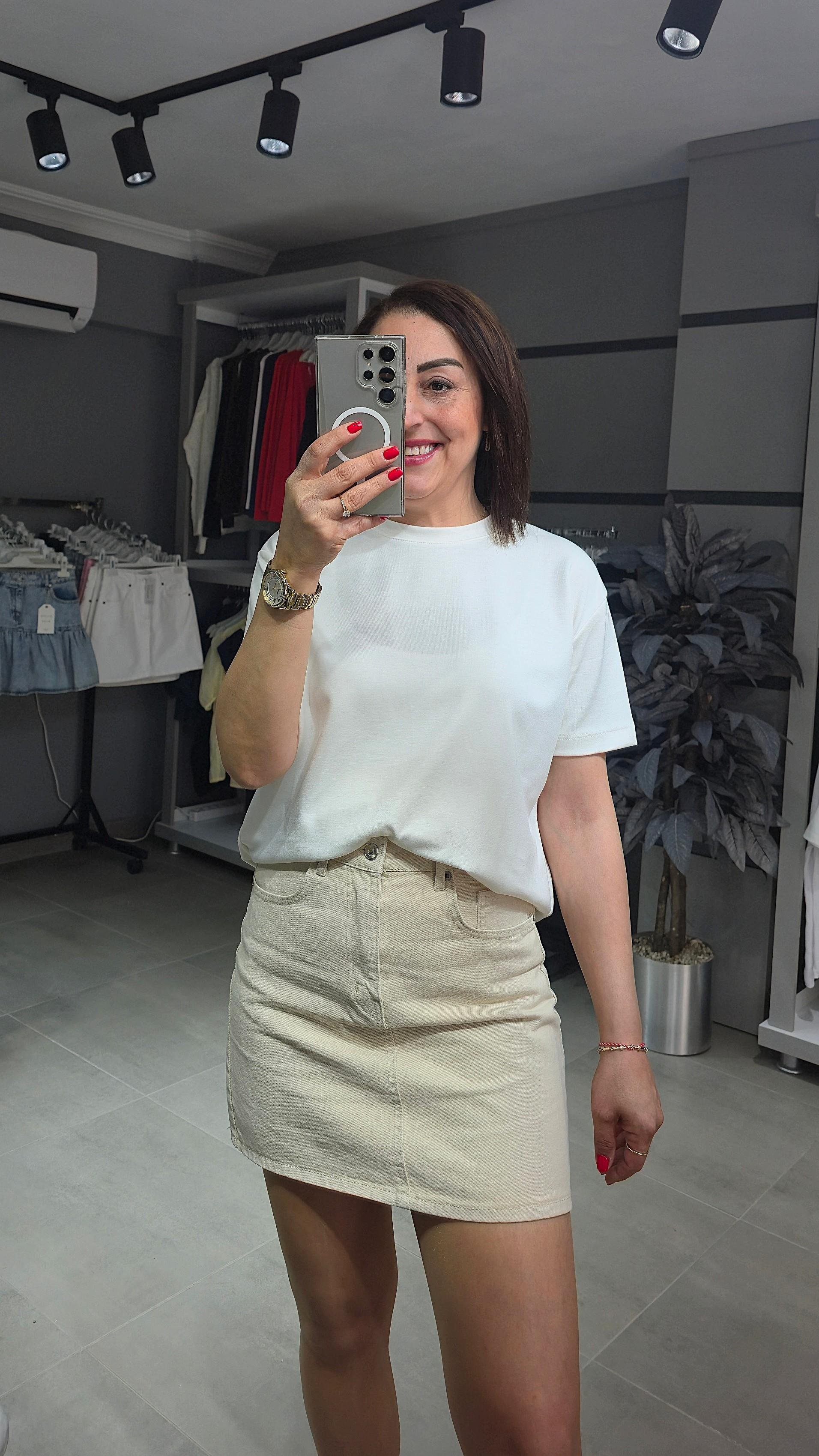 GK BİSİKLET YAKA BASİC - EKRU