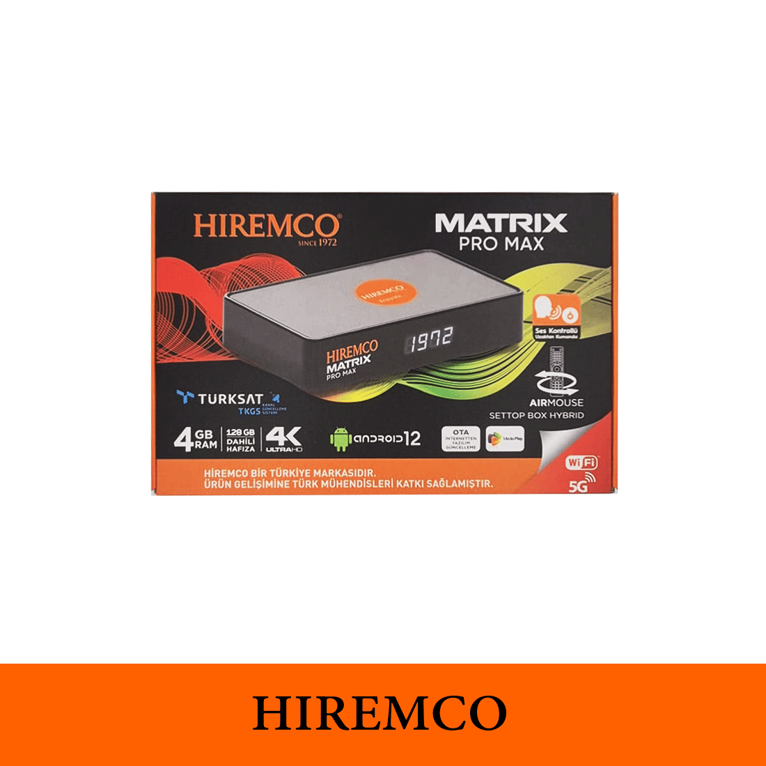 Hiremco Matrix Pro Max 4K 128GB Android 12 Uydu Alıcısı