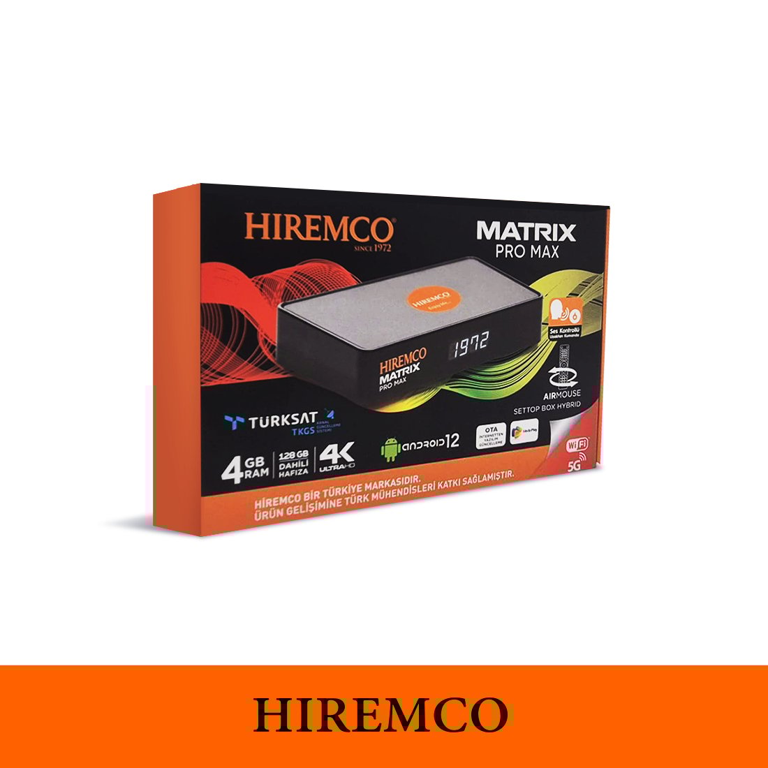 Hiremco Matrix Pro Max 4K 128GB Android 12 Uydu Alıcısı