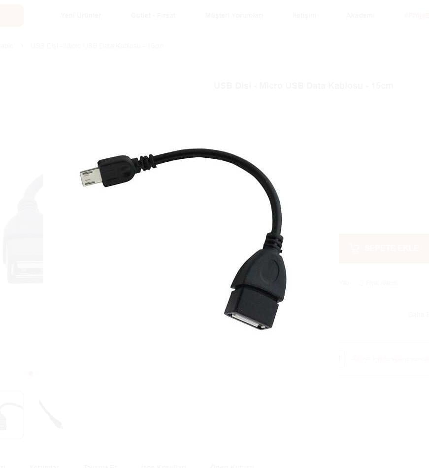 ROSE RC-313 USB 2.0 Dişi - Micro USB Kablo 30 cm