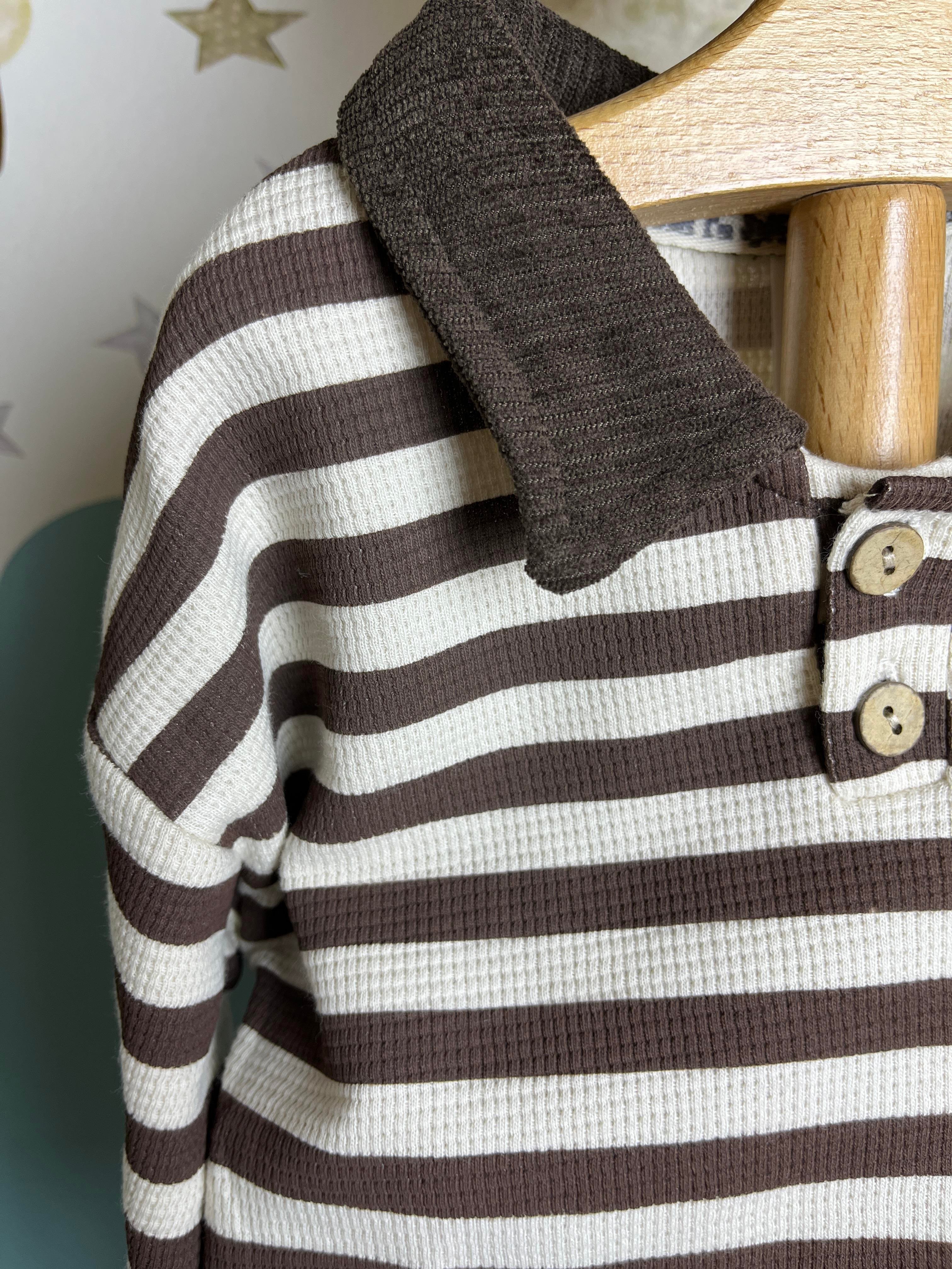 Çizgili Sweatshirt Cep Detaylı Pantolon Takım Erkek Bebek
