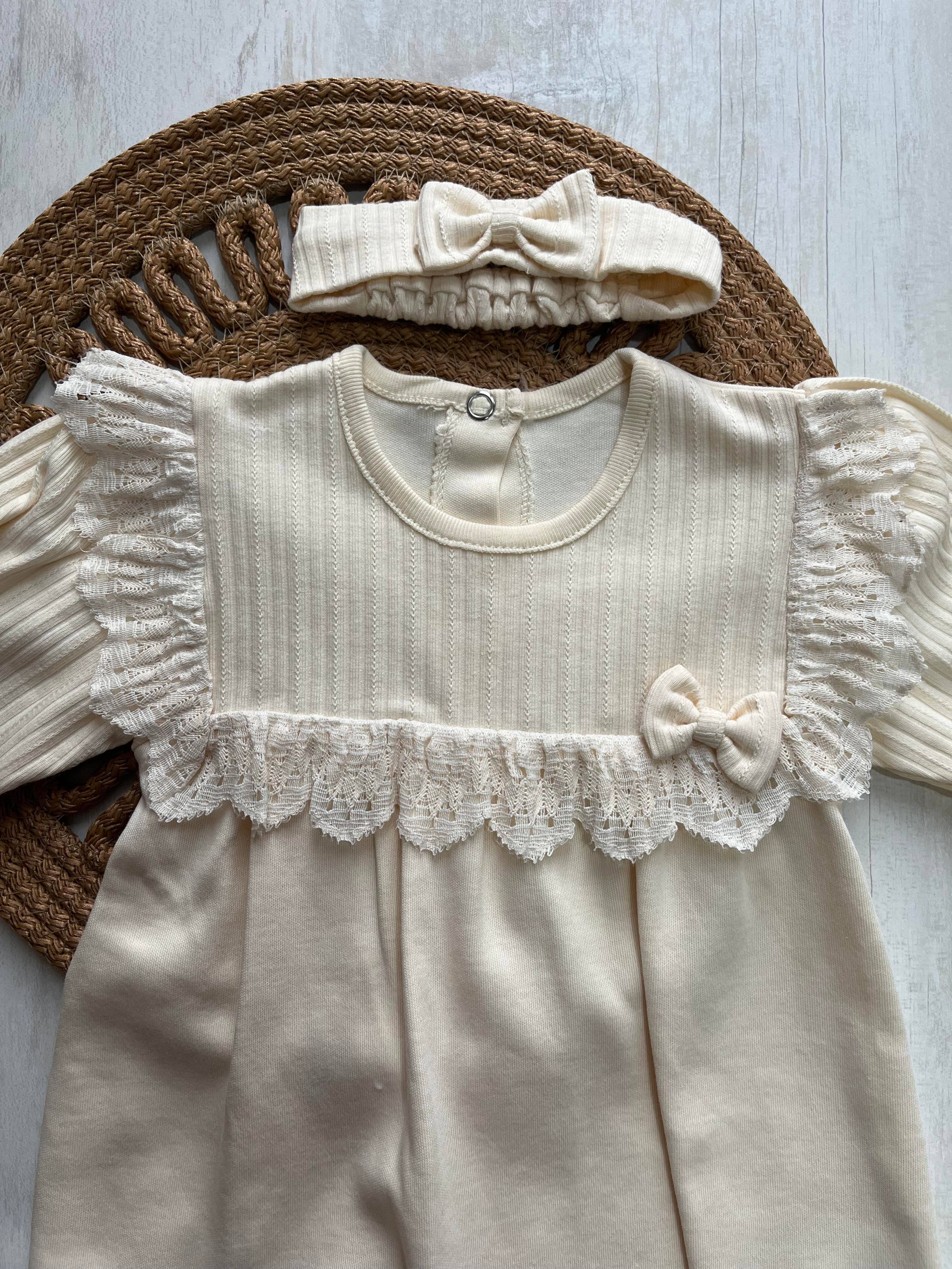 Dantelli Kız Bebek Tulum