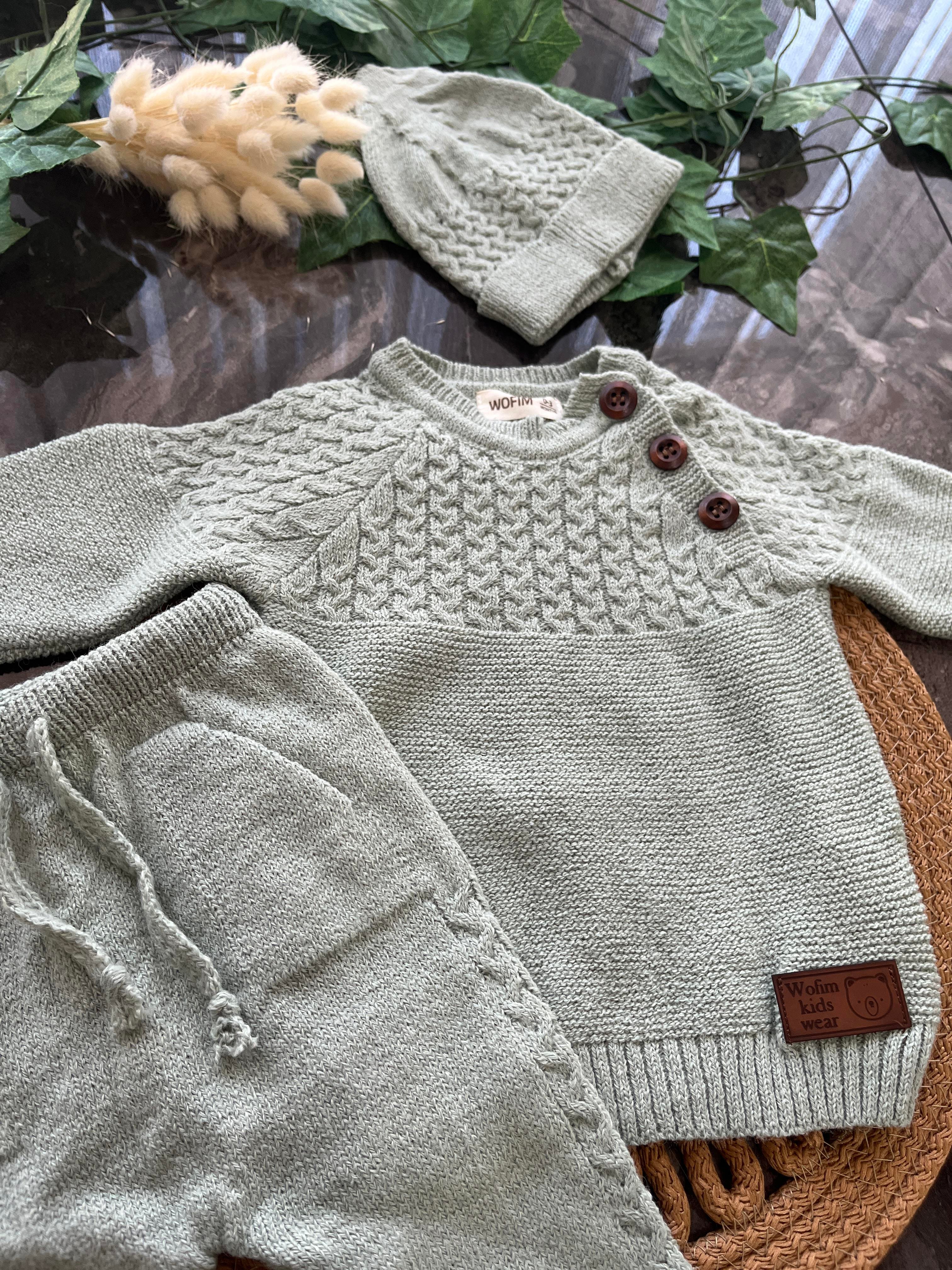 Desenli Triko Unisex Model 0- 3Ay 5'li Set