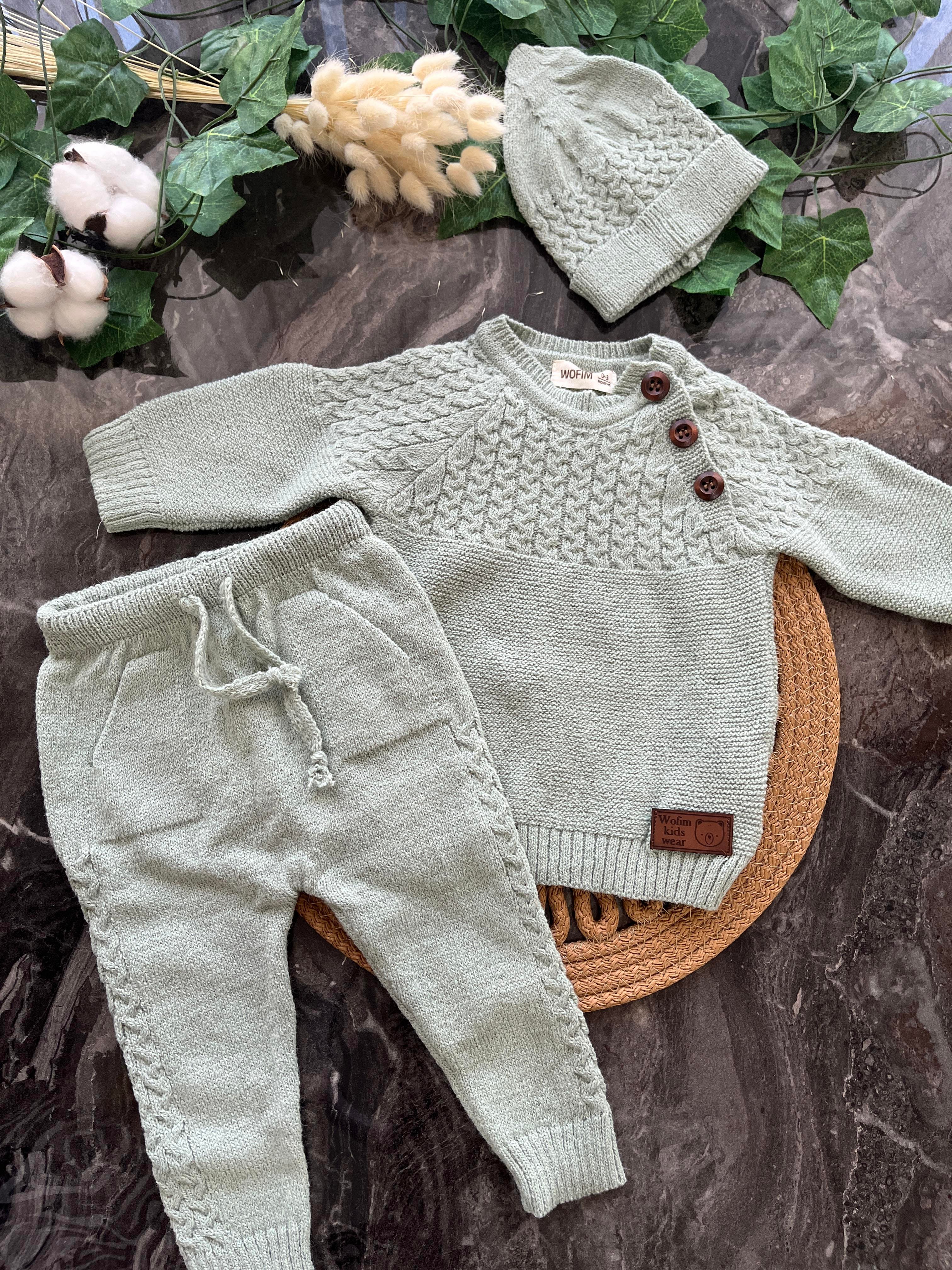 Desenli Triko Unisex Model 0- 3Ay 5'li Set