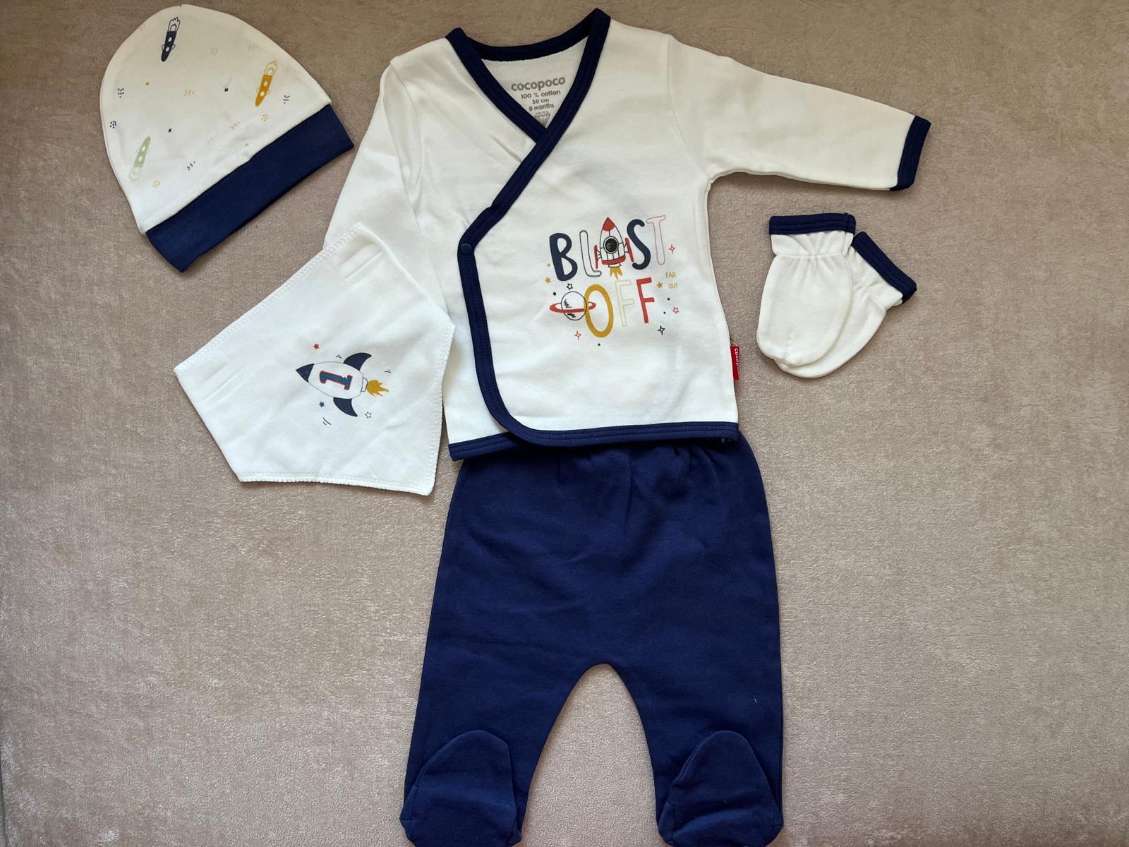 Fukukumbaby Erkek Bebek Roket Desen 5li Set