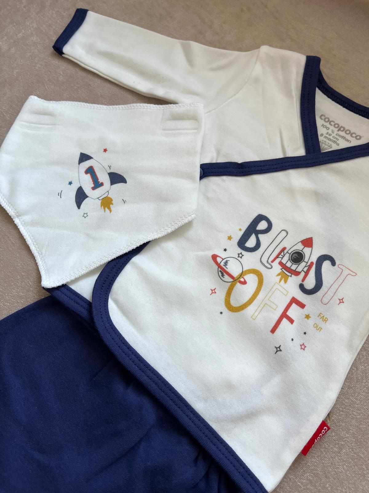Fukukumbaby Erkek Bebek Roket Desen 5li Set