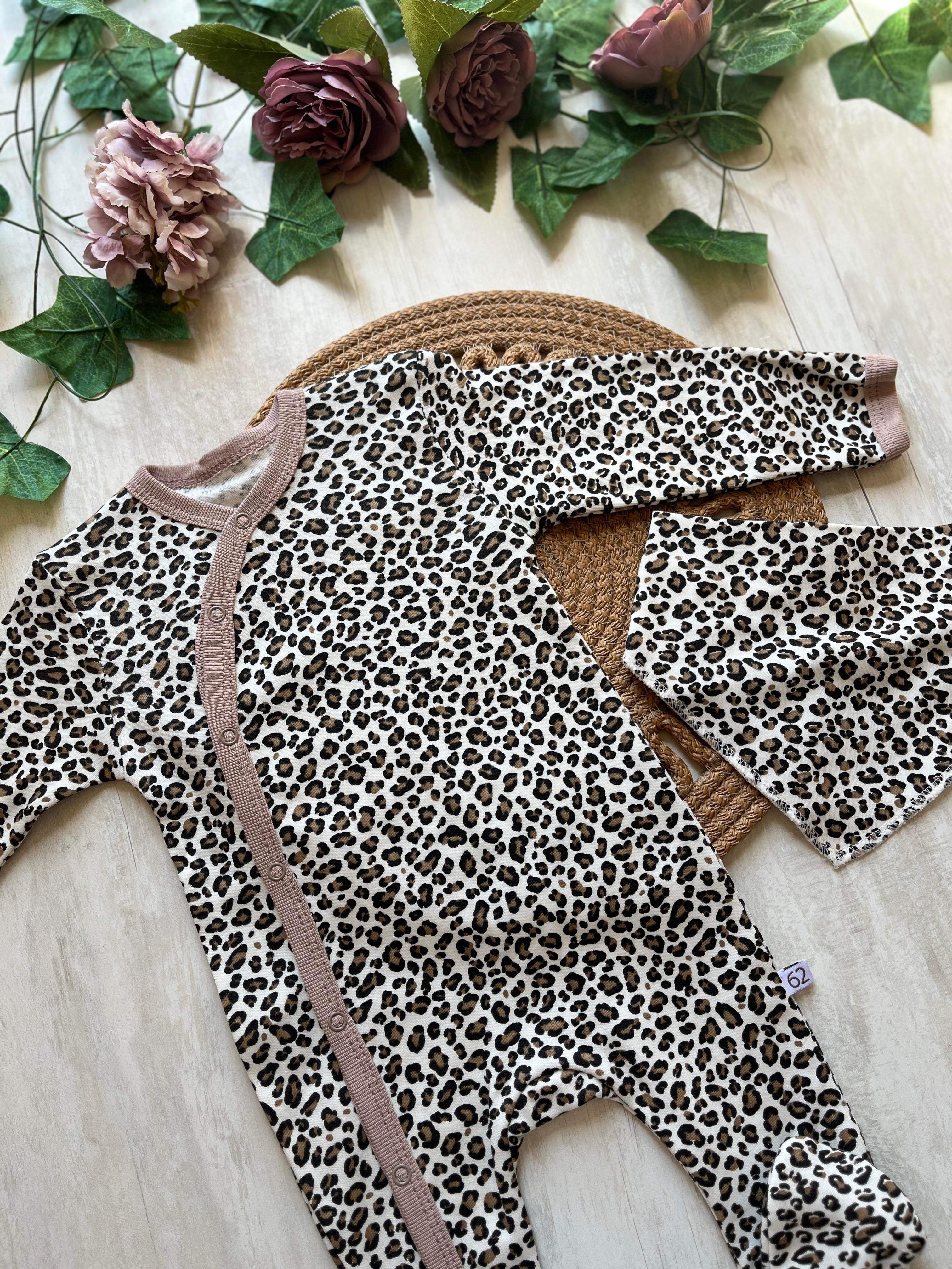 Fukukumbaby Kız Bebek Leopar Desenli 2li Tulum