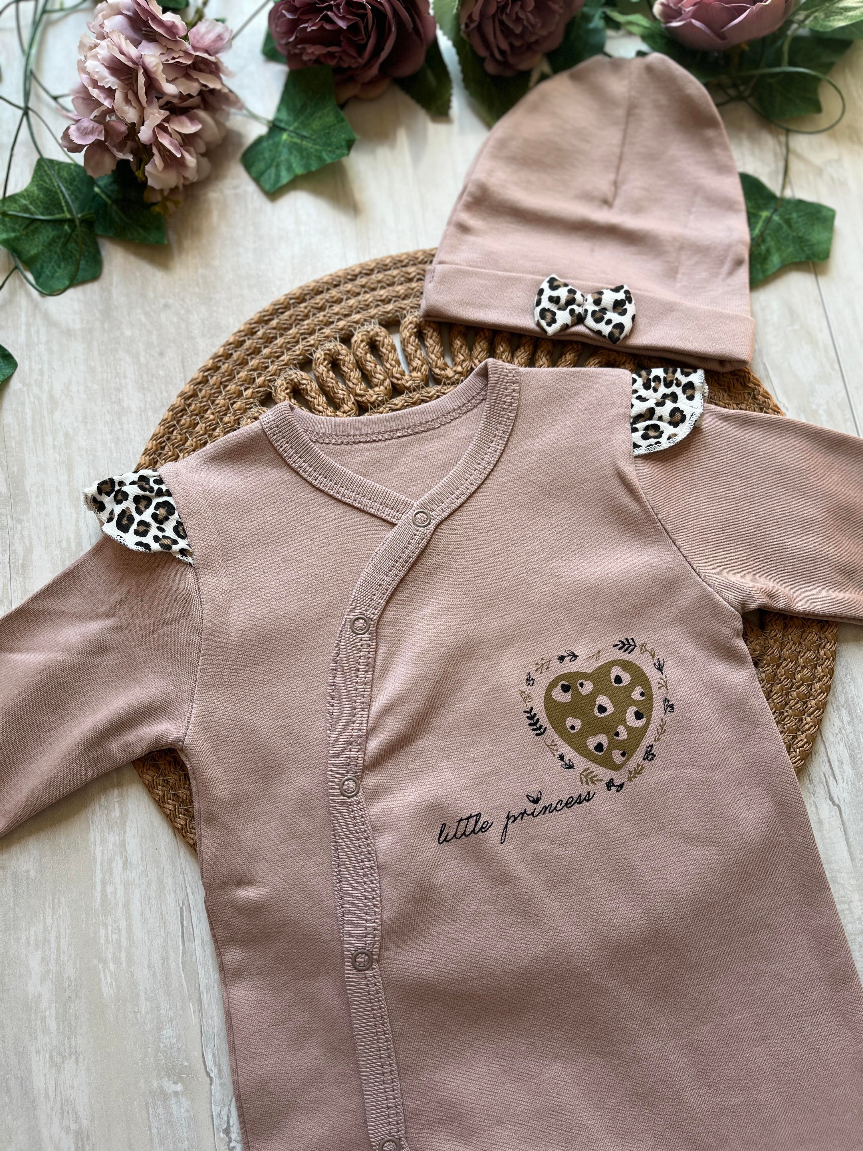 Fukukumbaby Kız Bebek Leopar Desenli 2li Tulum
