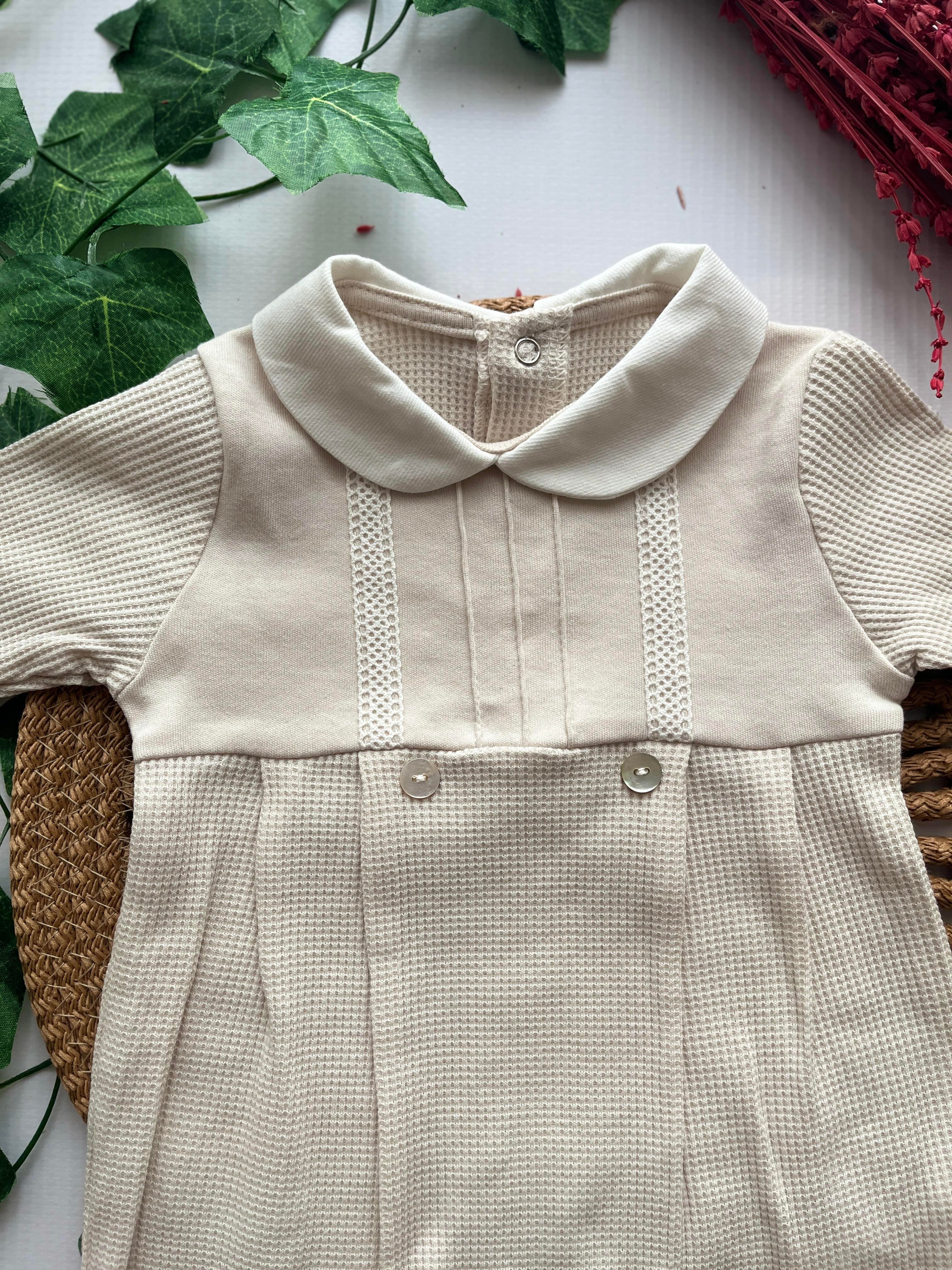 Kopanakili Bebe Yakalı  Erkek Bebek Tulum
