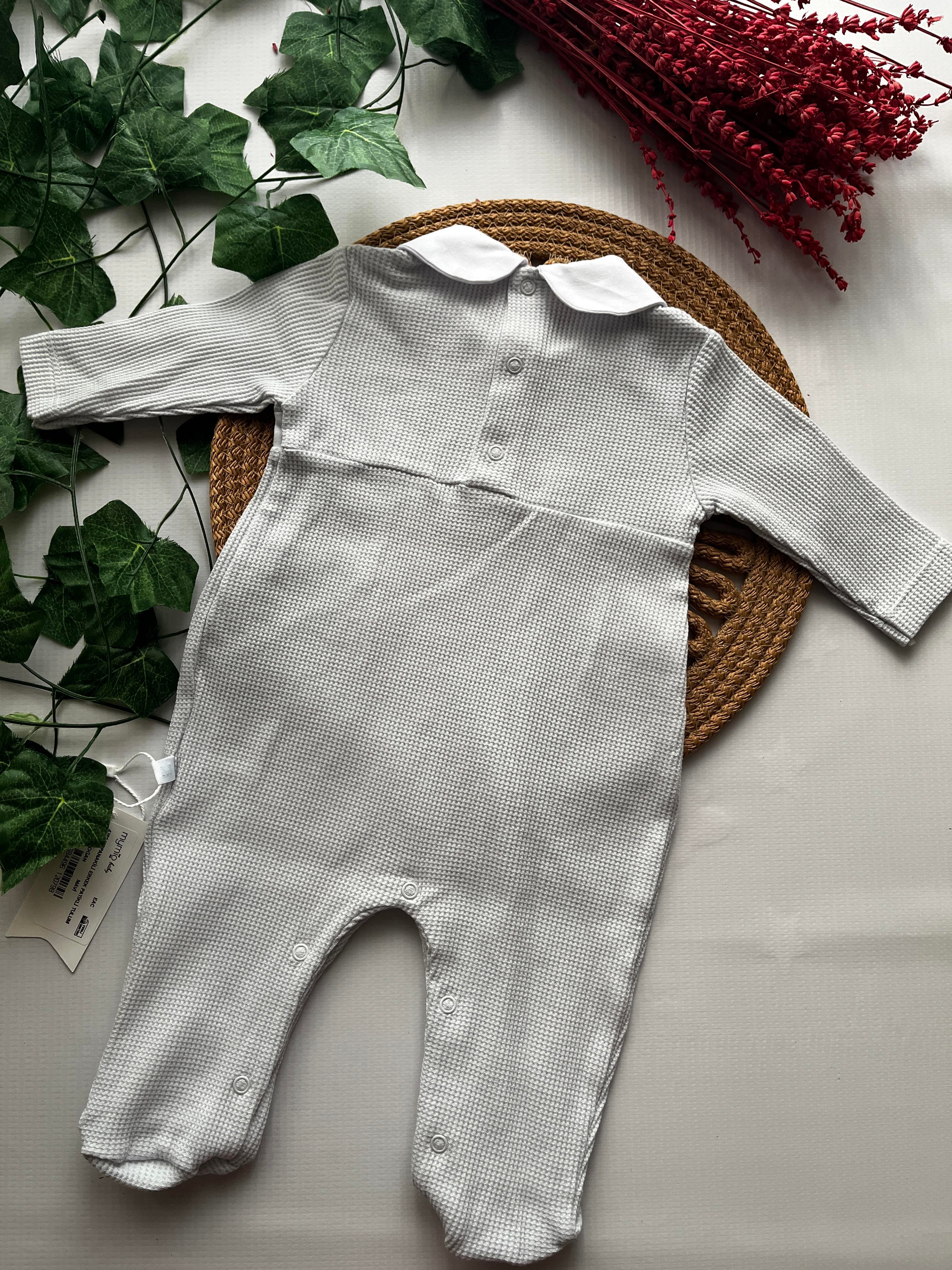 Kopanakili Bebe Yakalı  Erkek Bebek Tulum