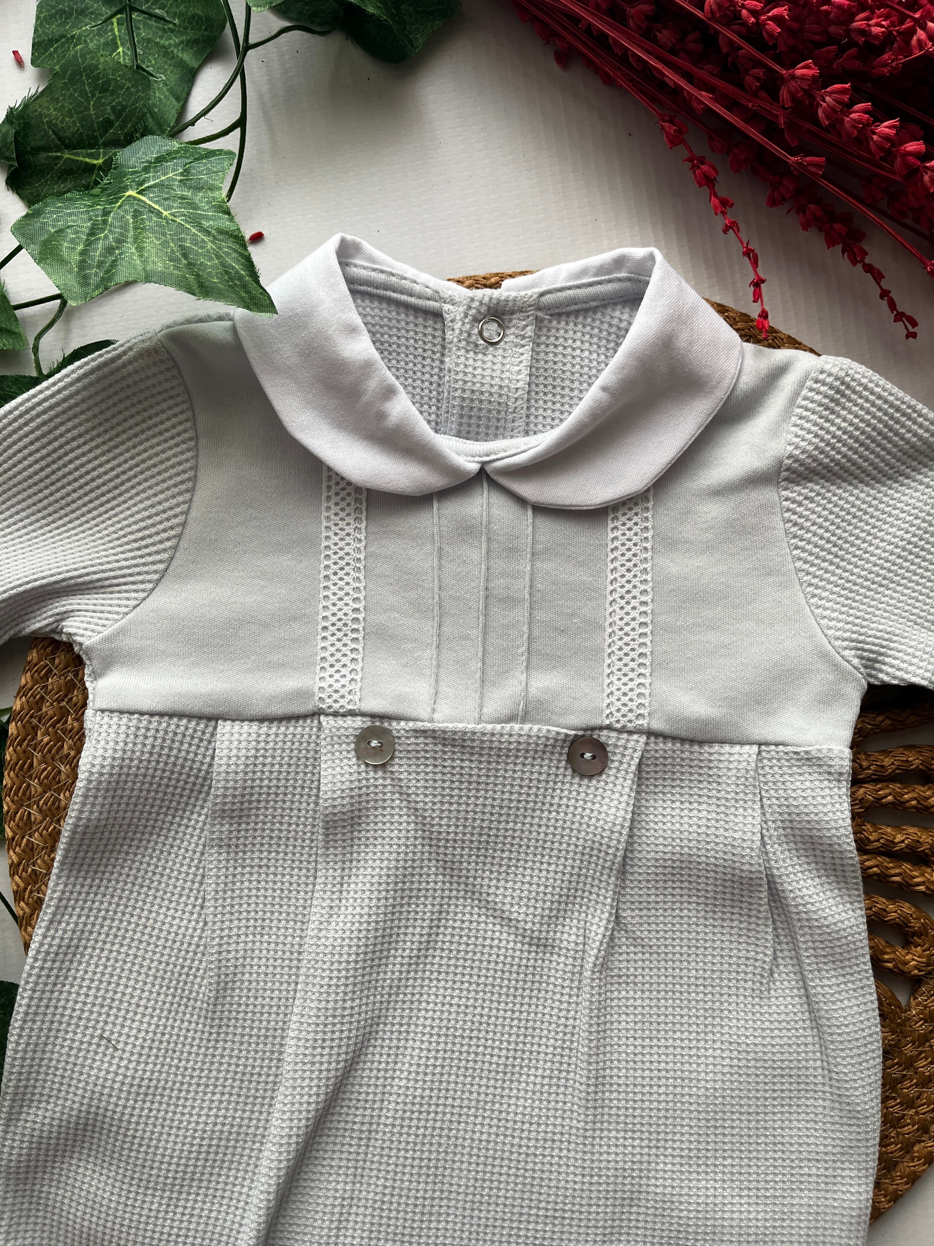 Kopanakili Bebe Yakalı  Erkek Bebek Tulum