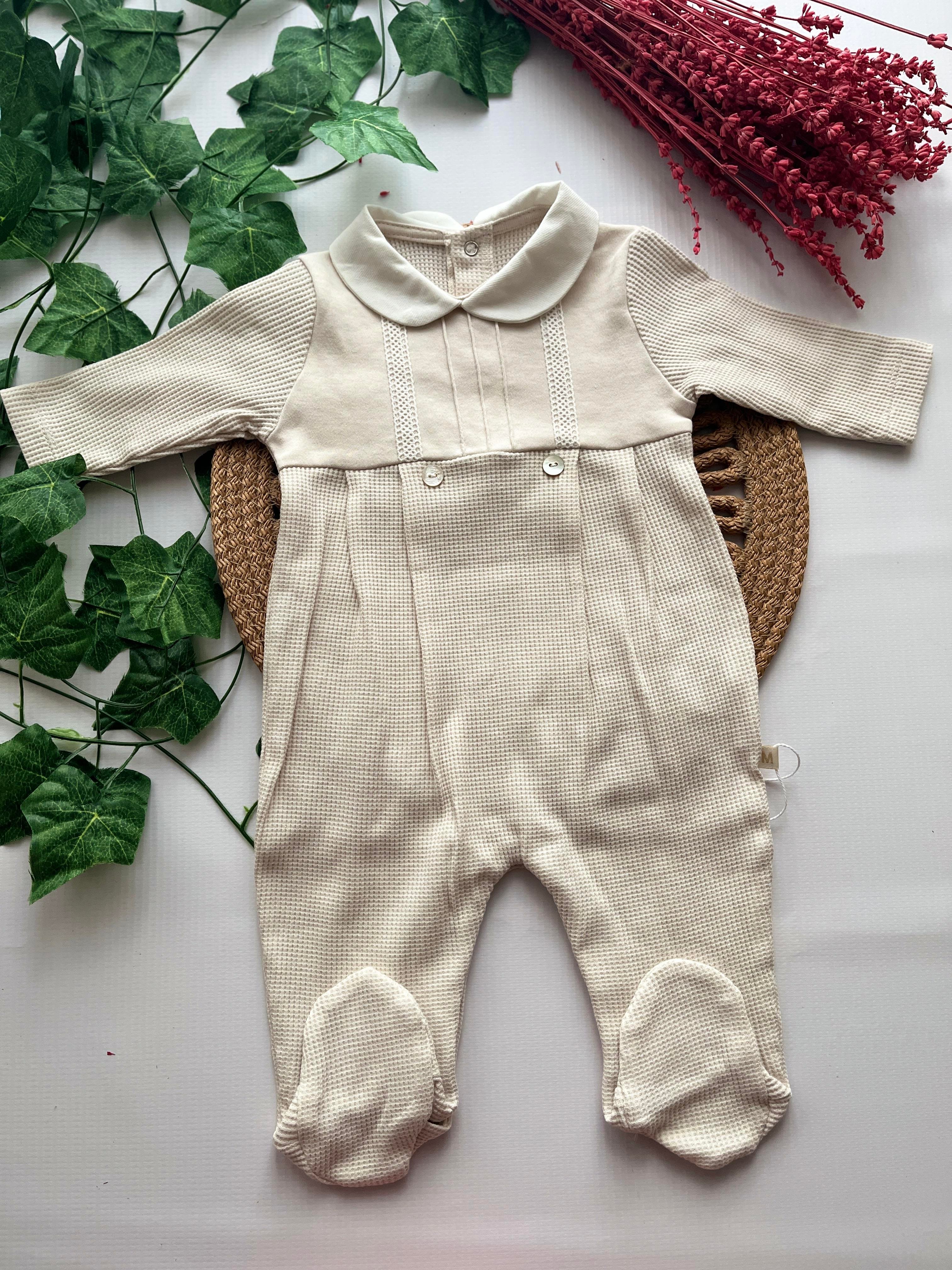 Kopanakili Bebe Yakalı  Erkek Bebek Tulum