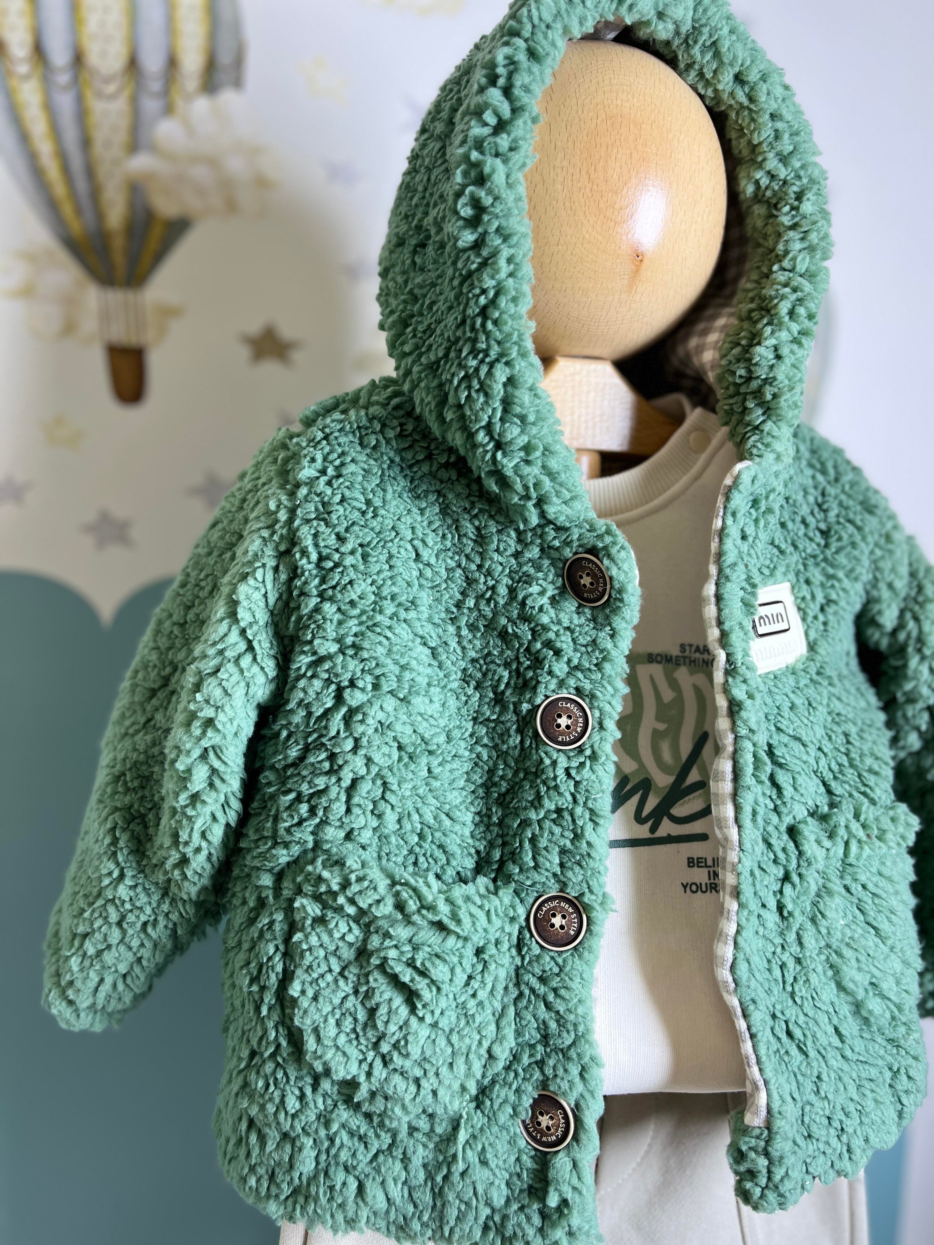 Peluş Hırkalı 3lü Takım Erkek Bebek