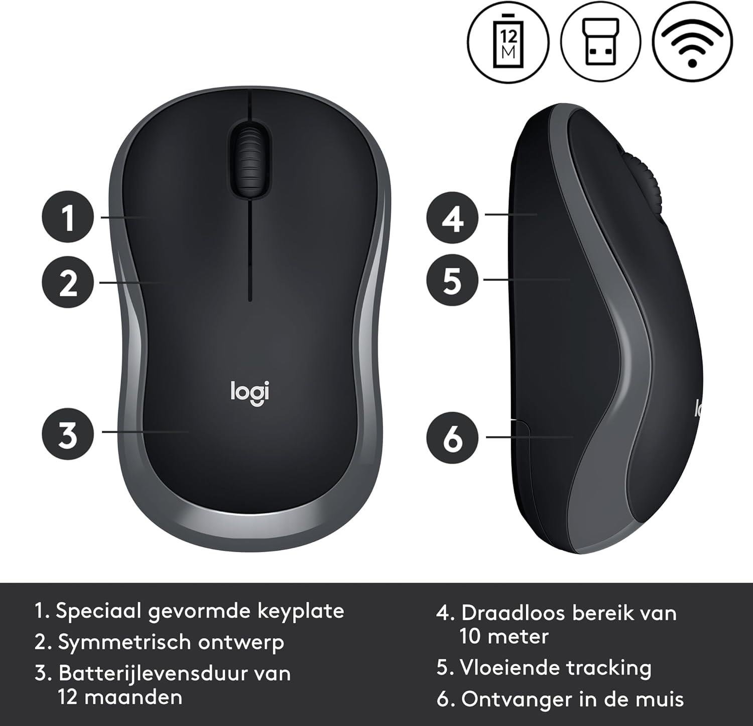 Logitech M185 910-002235 Gri Optik Kablosuz Mouse